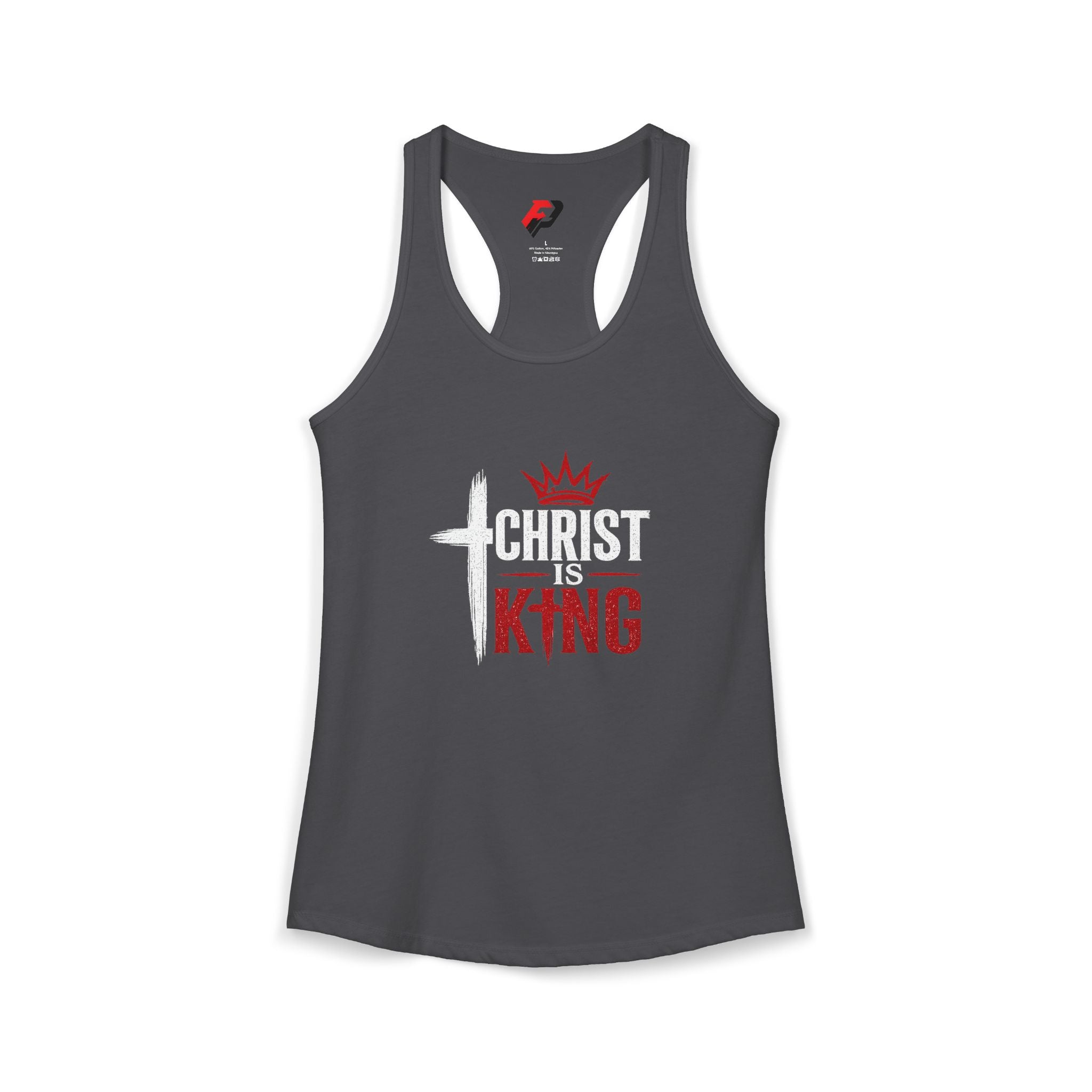 Christ Is King Racerback Tank — Women's Faith-Based Christian Tank Top