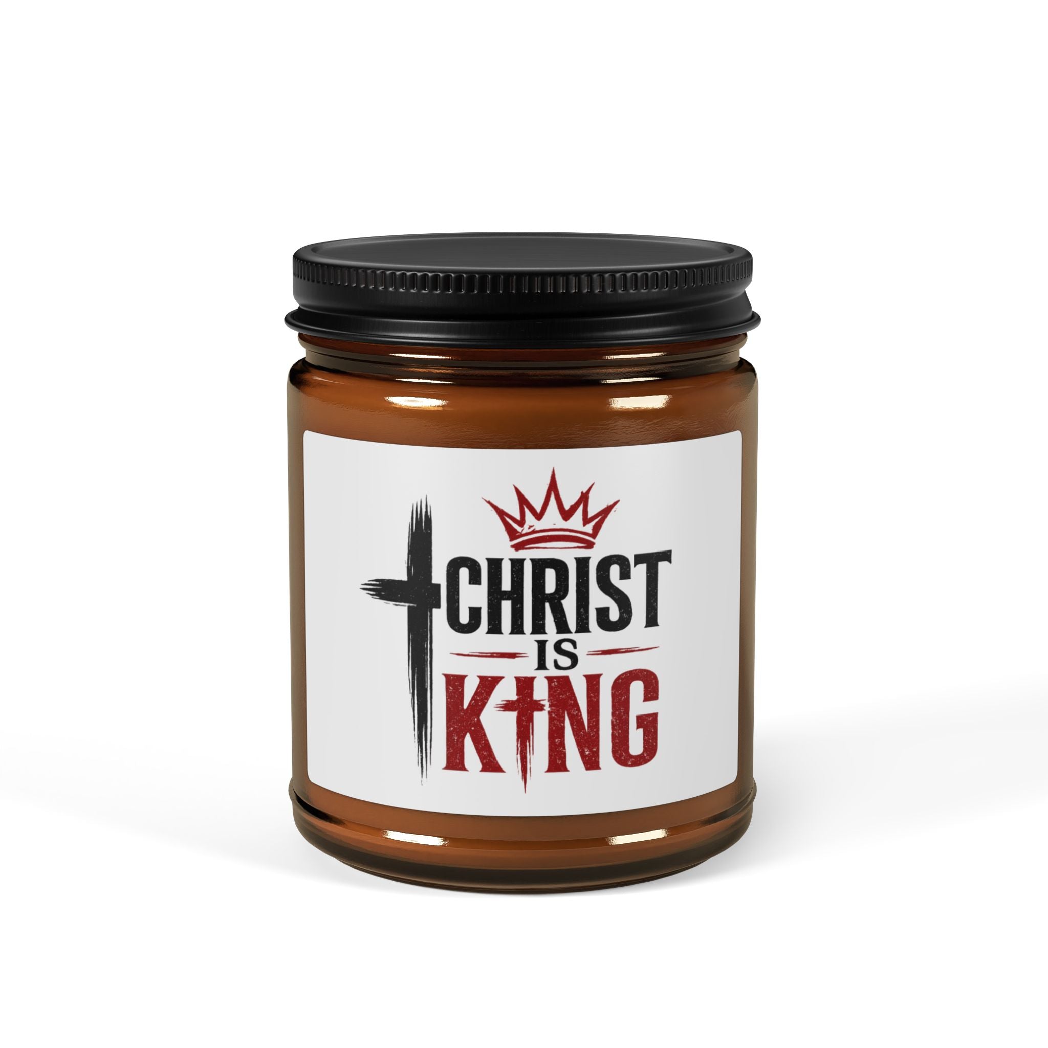 Christ Is King Scented Soy Candle — Amber Jar (Multi-Size)
