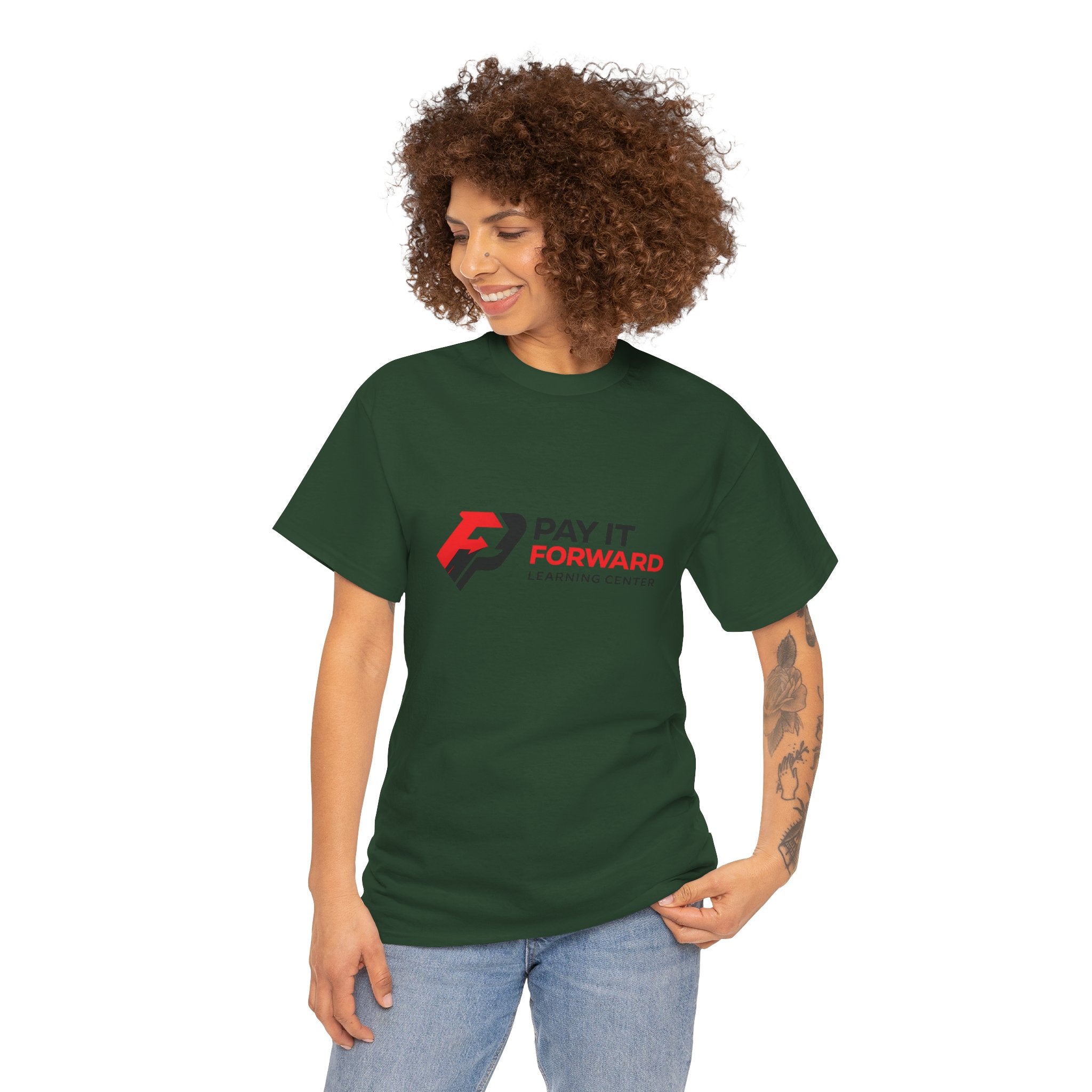 Pay It Forward Learning Center T-Shirt — "Learn. Grow. Give Back. Repeat."