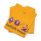 Bullish Moon Tee — Crypto Moonrise Bitcoin & Ethereum Graphic T-Shirt