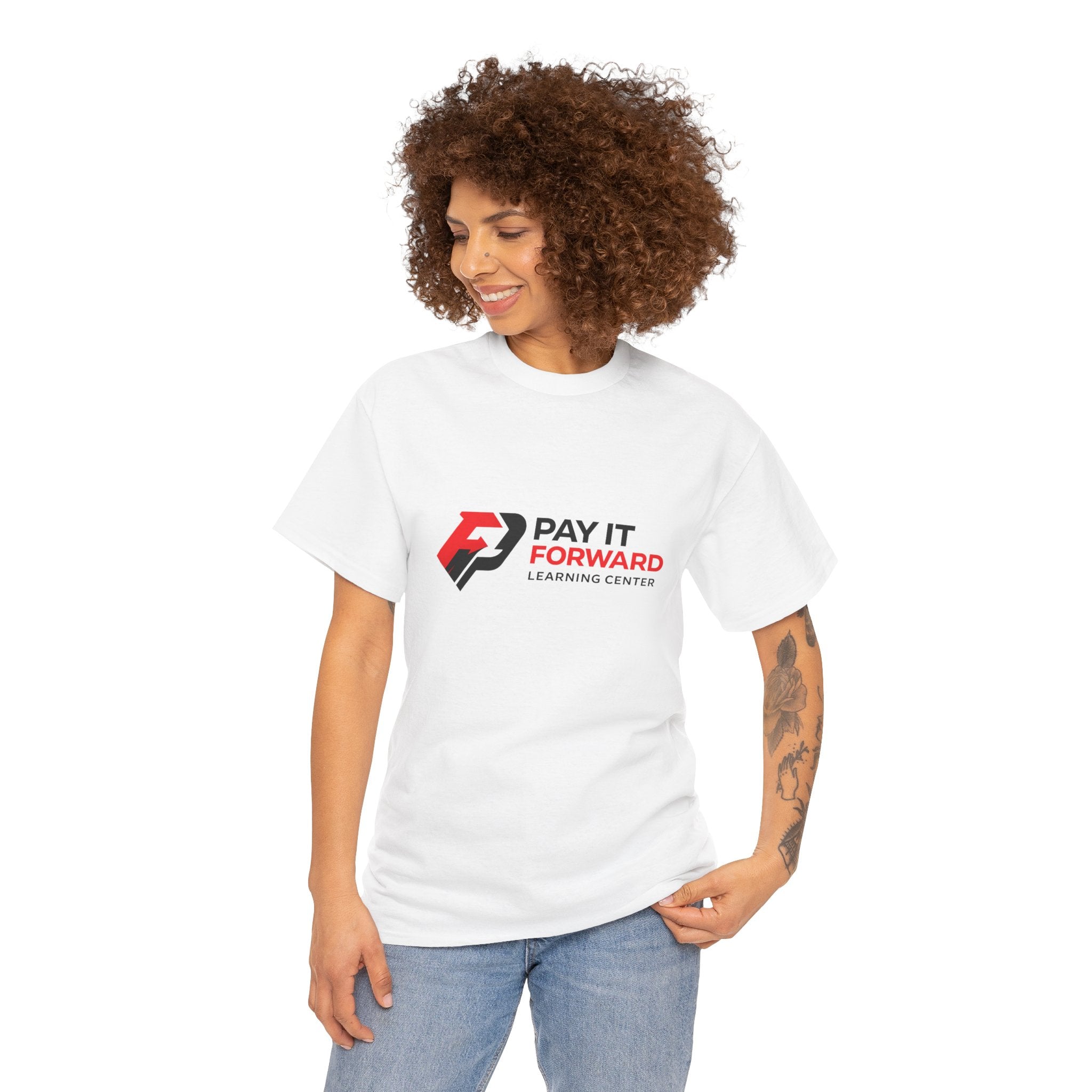 Pay It Forward Learning Center T-Shirt — "Learn. Grow. Give Back. Repeat."
