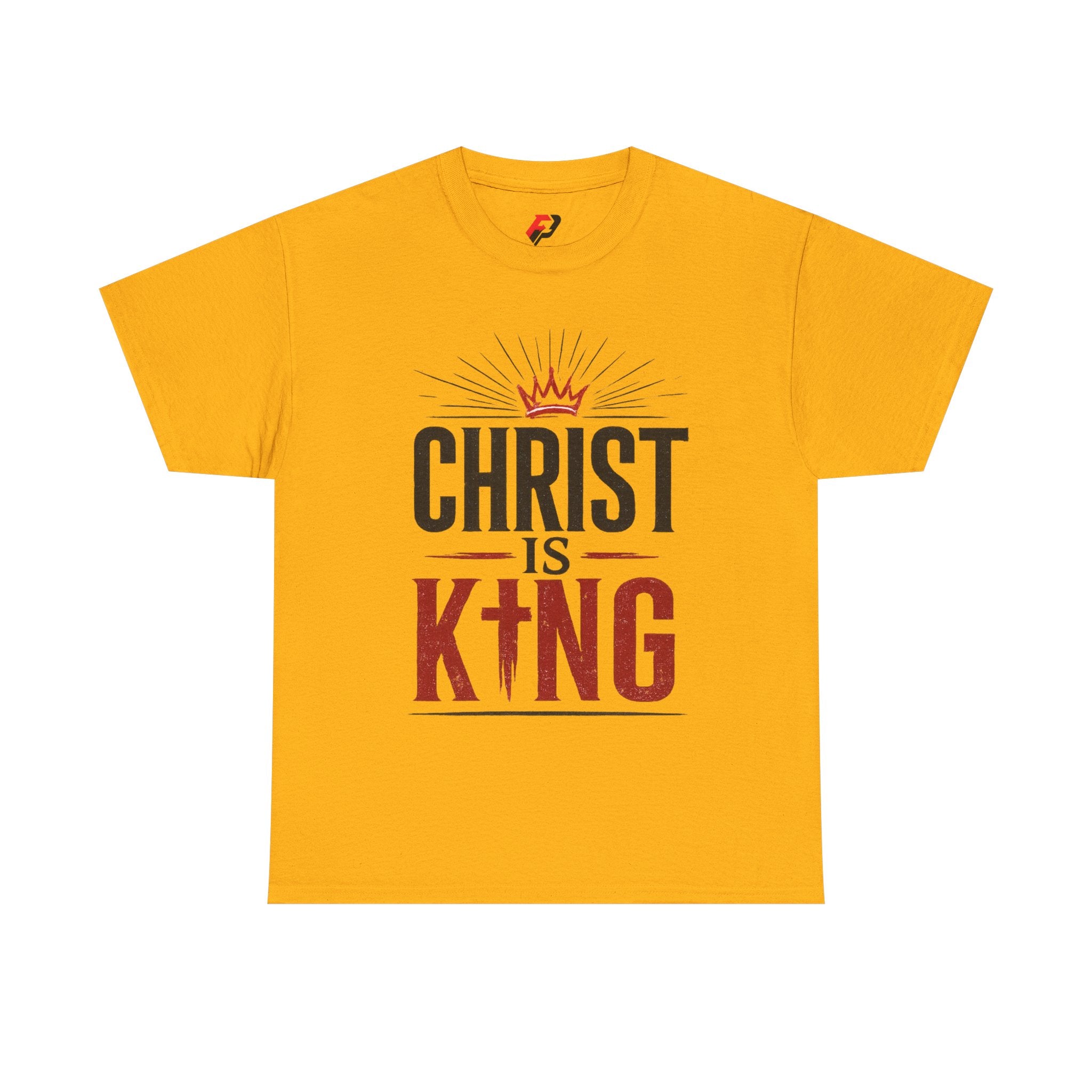 Christ Is King T-Shirt — Christian Faith Tee with Crown & Cross Design
