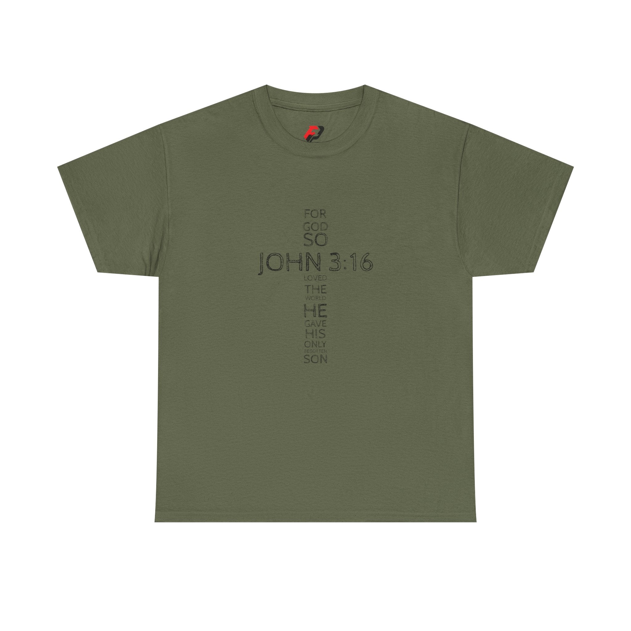 John 3:16 Cross Christian T-Shirt — Faith Gospel Tee