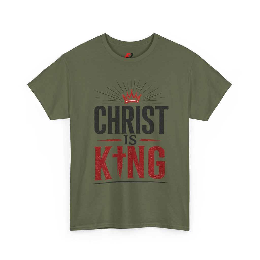 Christ Is King T-Shirt — Christian Faith Tee with Crown & Cross Design