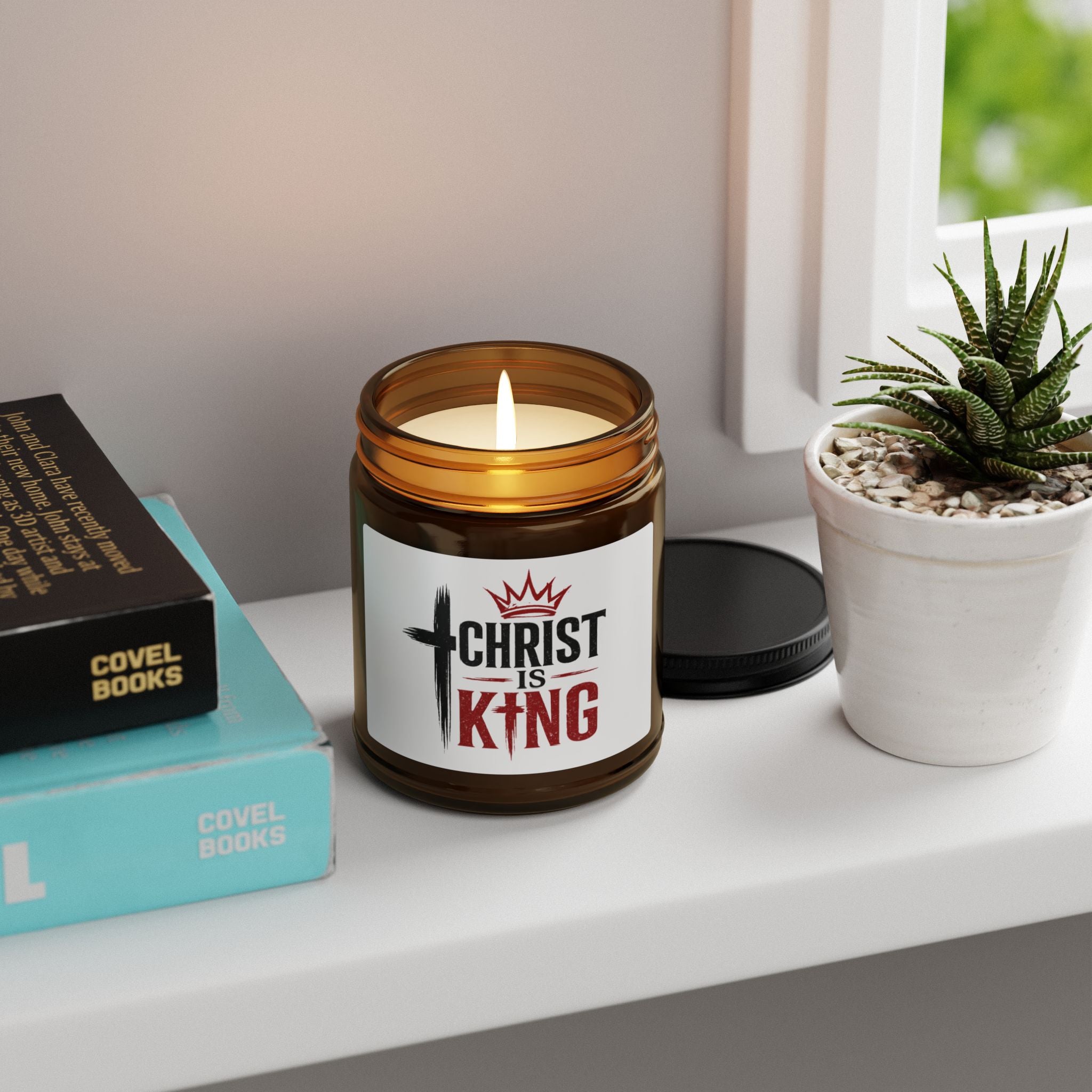 Christ Is King Scented Soy Candle — Amber Jar (Multi-Size)