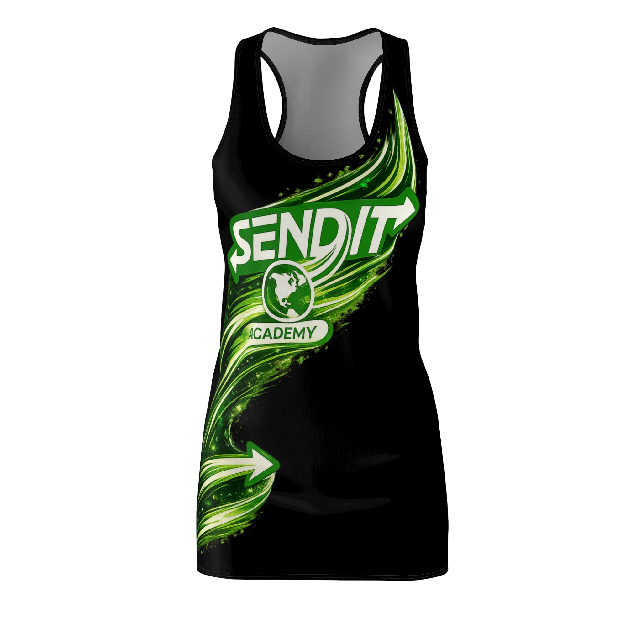 "Send It Academy" Black Racerback Dress