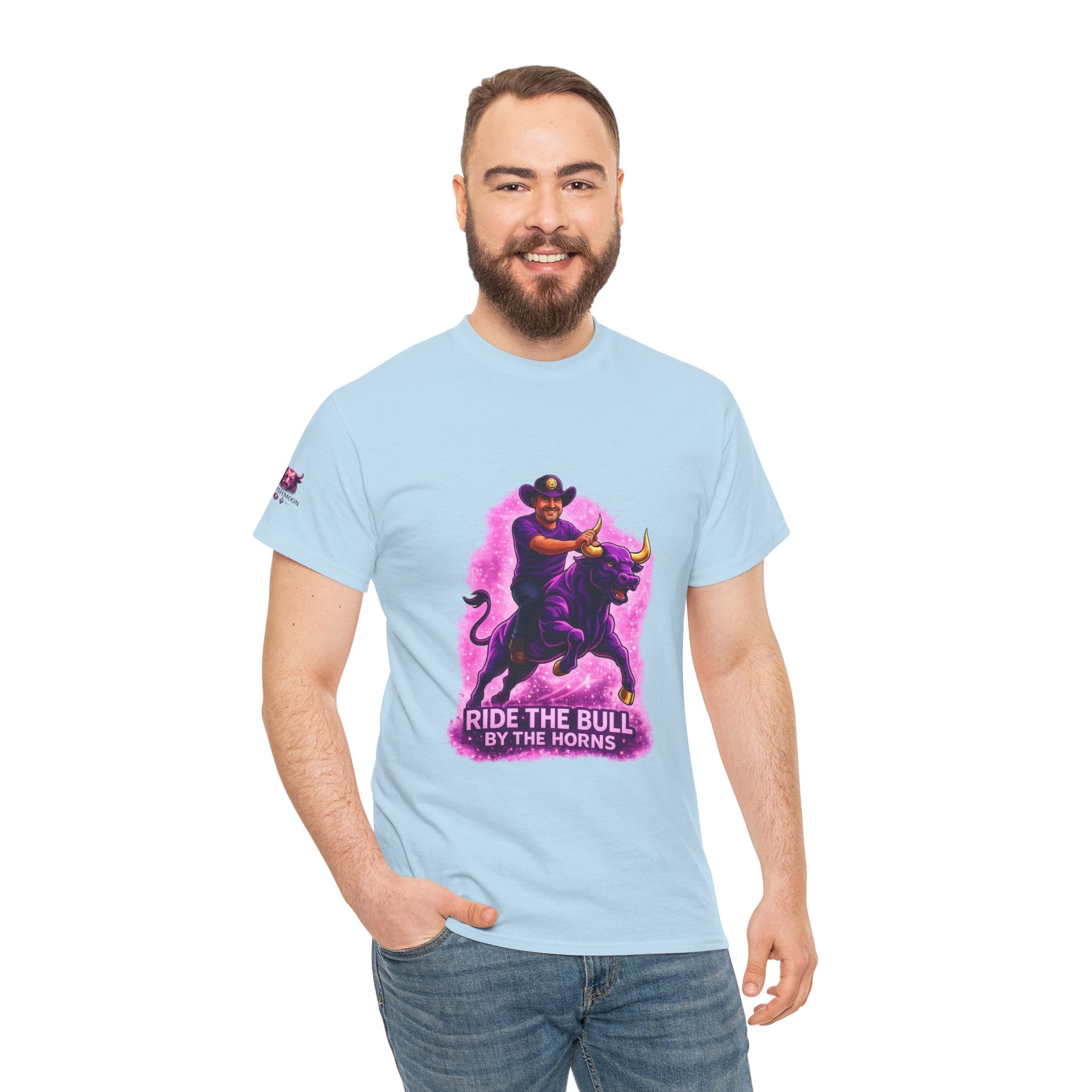 "Ride the Bull by the Horns" Graphic Mens Tee — “Ride the Bull by the Horns” Motivational Cowboy T-Shirt