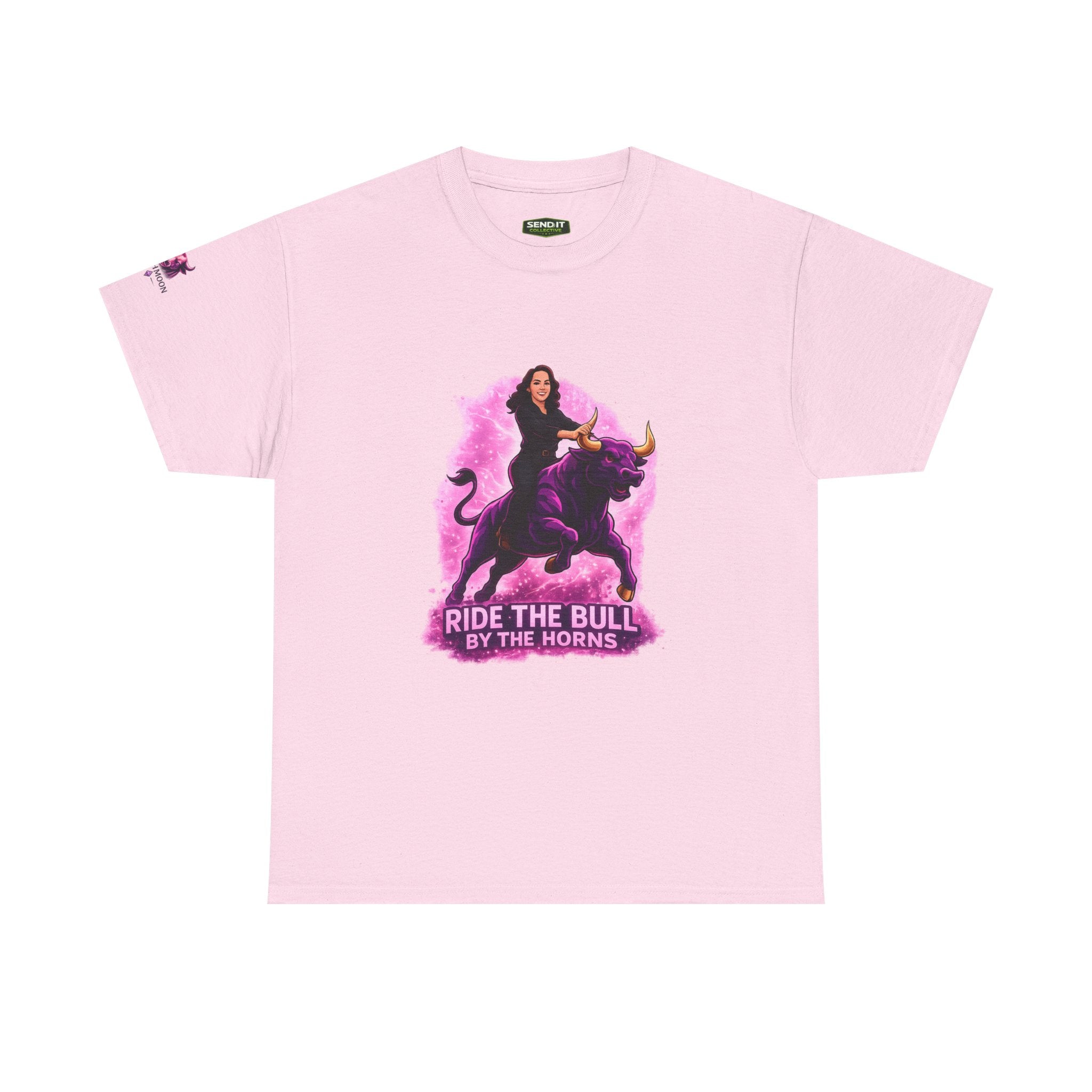 "Ride the Bull by the Horns" Womens Bullishmoon Tee — Empowerment Graphic T-Shirt