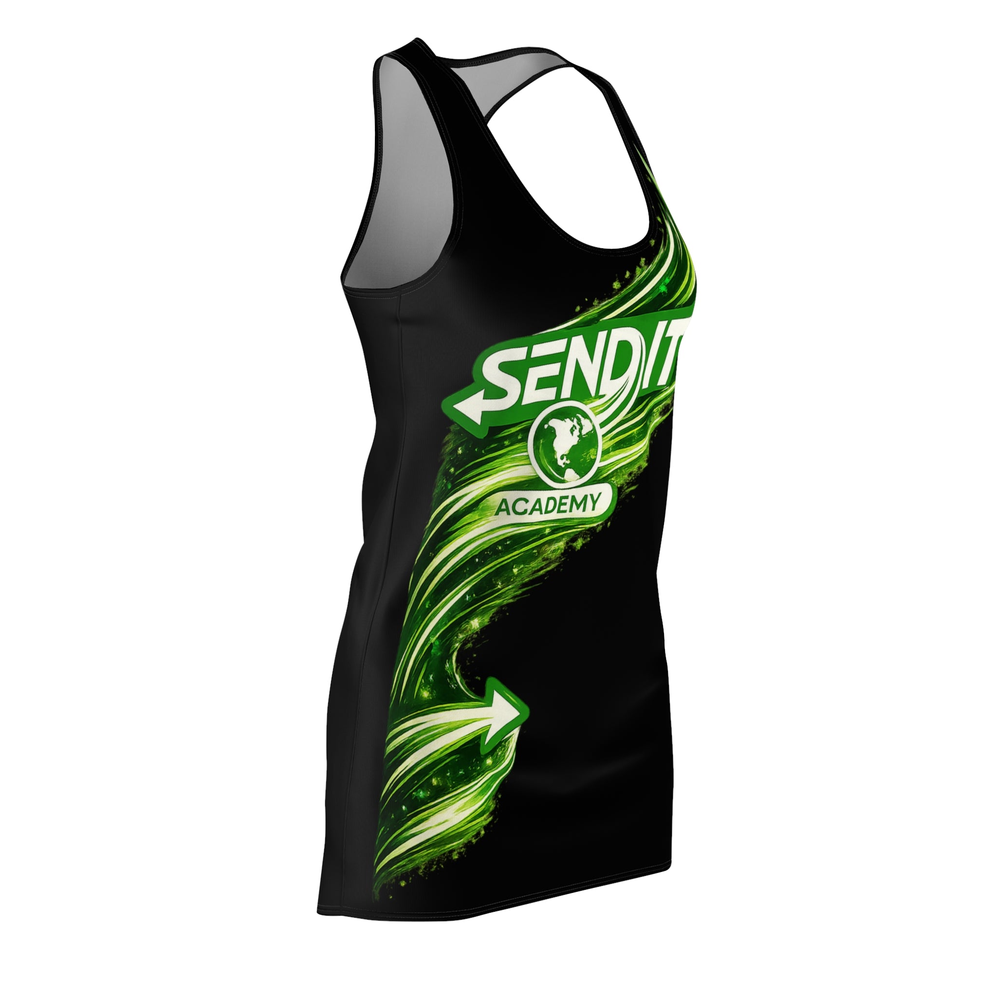 "Send It Academy" Black Racerback Dress
