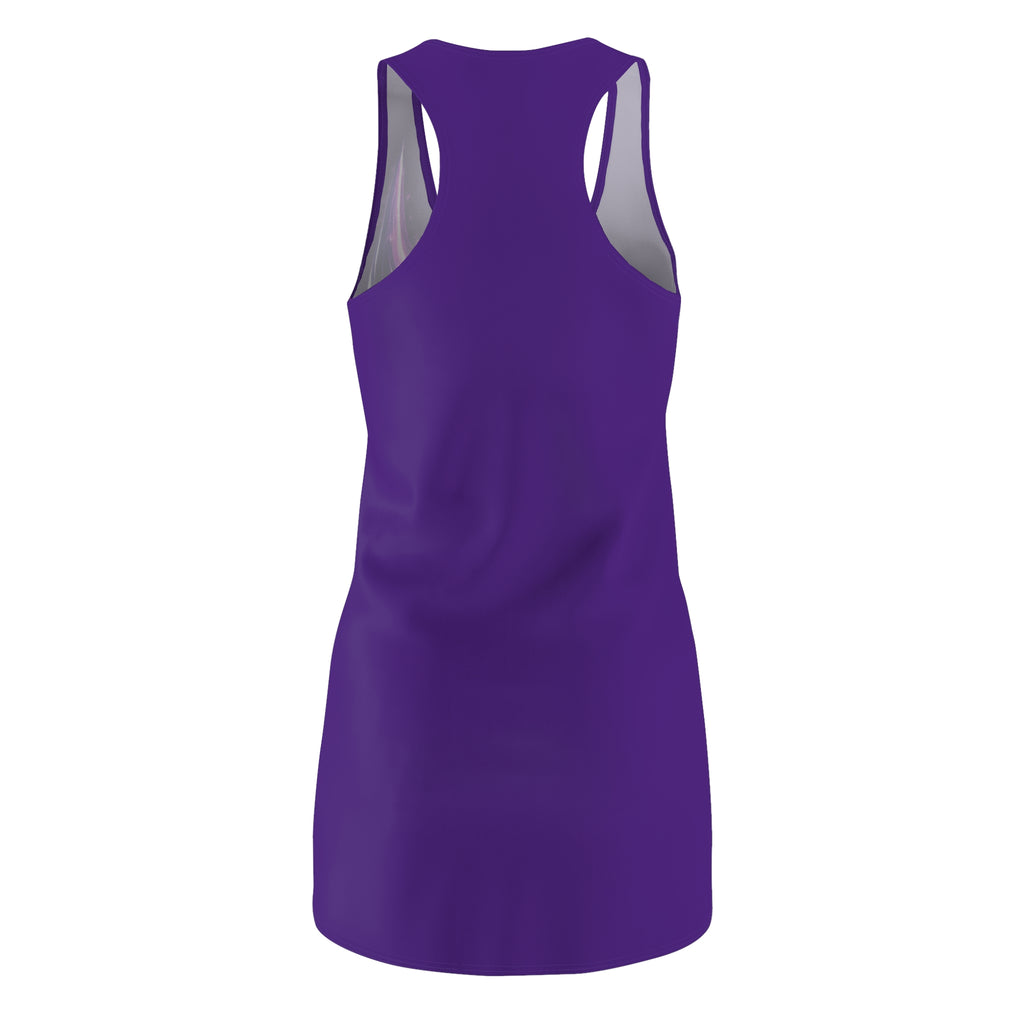 "Bullish Moon" Purple Racerback Dress — Purple Cosmic Graphic Dress