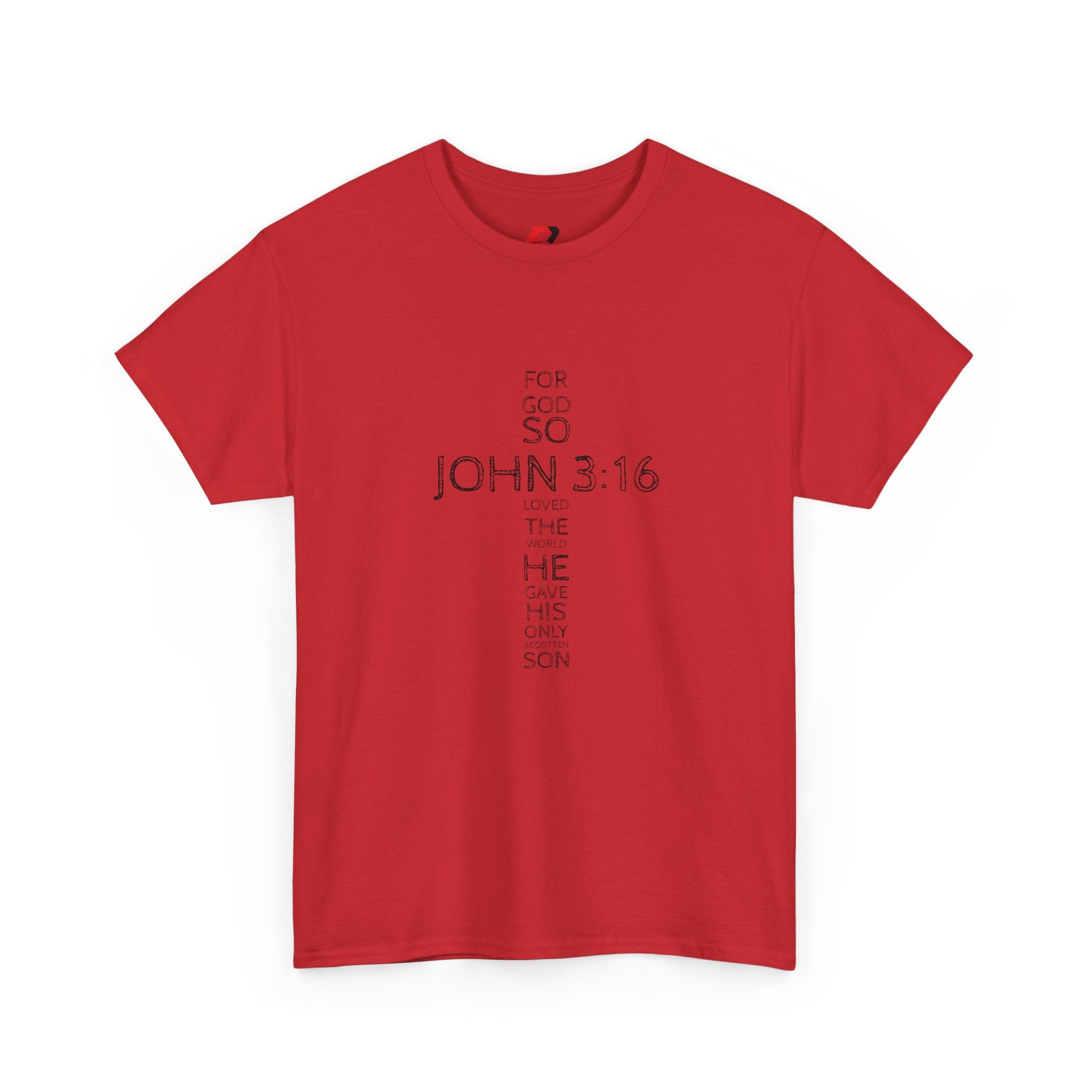 John 3:16 Cross Christian T-Shirt — Faith Gospel Tee