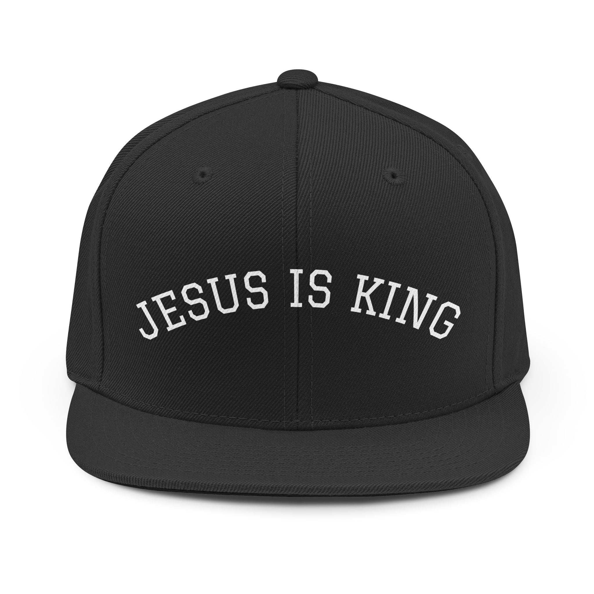 "Jesus Is King" Snapback Hat — Embroidered Christian Baseball Cap