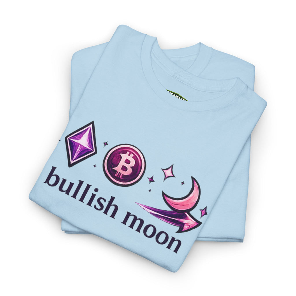 Bullish Moon Tee — Crypto Moonrise Bitcoin & Ethereum Graphic T-Shirt