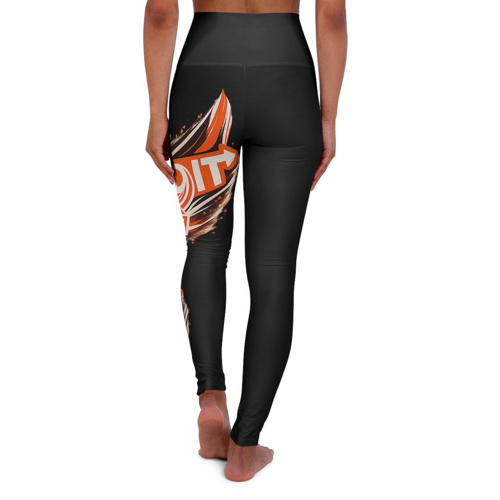 "Amazon A2Z" Yoga High-Waisted Leggings - Orange Swirl