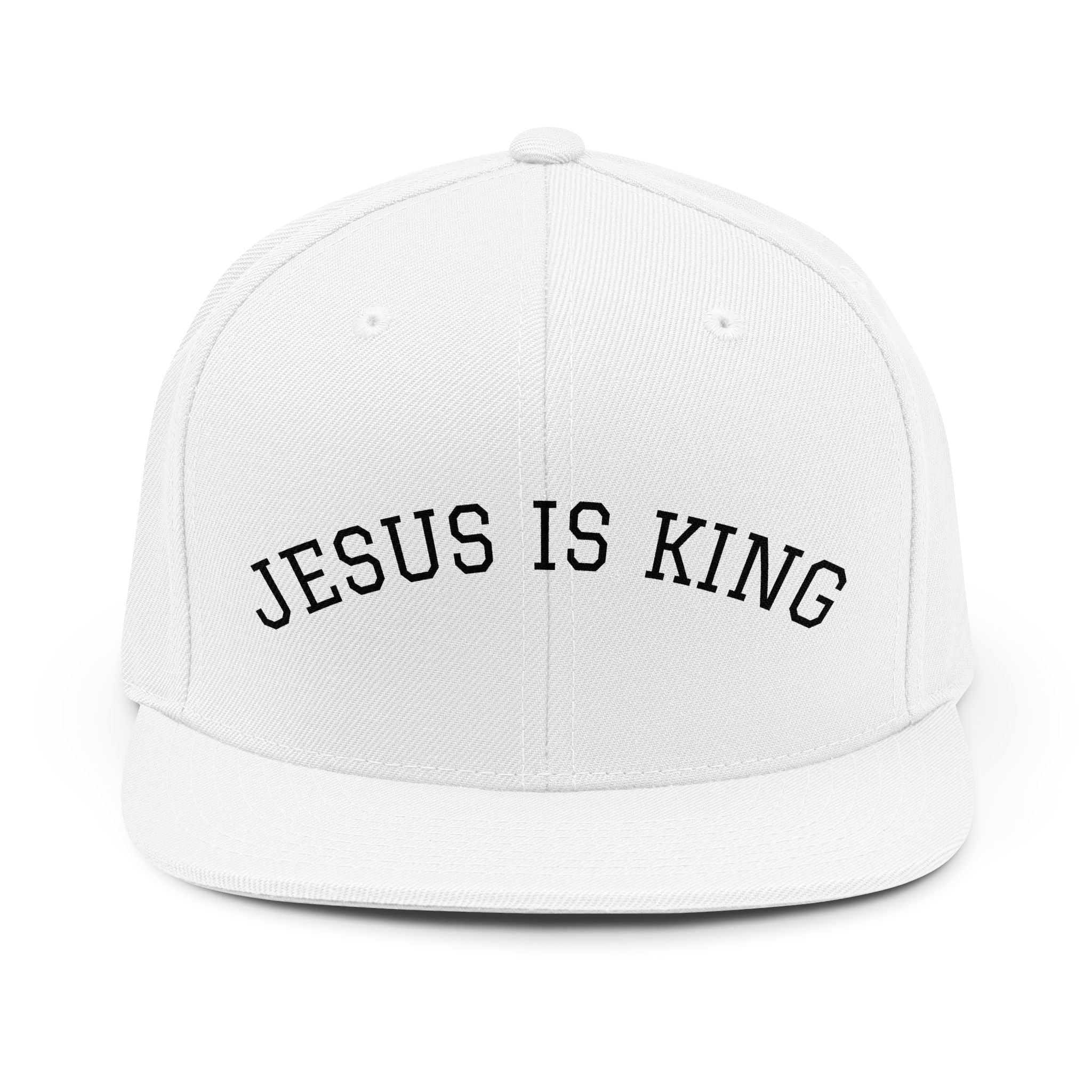 "Jesus Is King" Snapback Hat — Embroidered Christian Baseball Cap