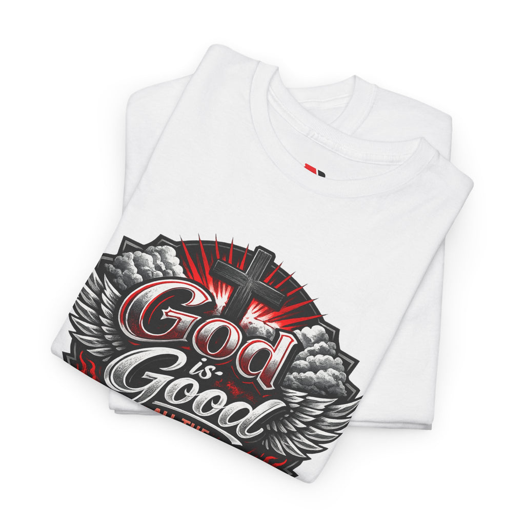 Good Times Graphic Tee — "God is Good All the Time" Vintage Winged Logo