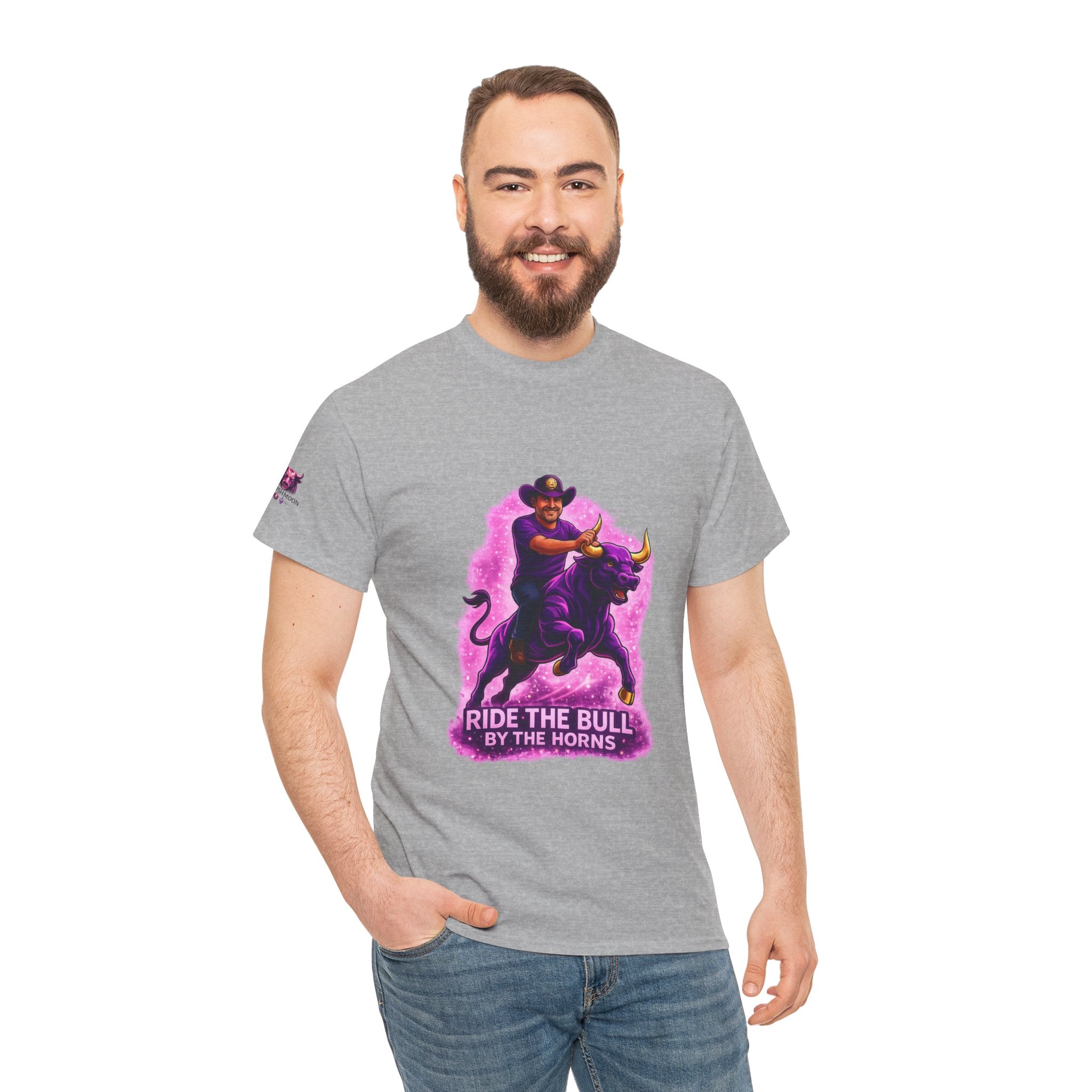 "Ride the Bull by the Horns" Graphic Mens Tee — “Ride the Bull by the Horns” Motivational Cowboy T-Shirt