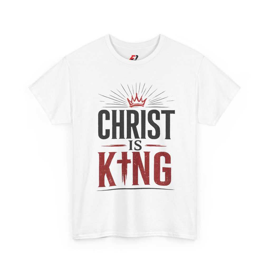 Christ Is King T-Shirt — Christian Faith Tee with Crown & Cross Design