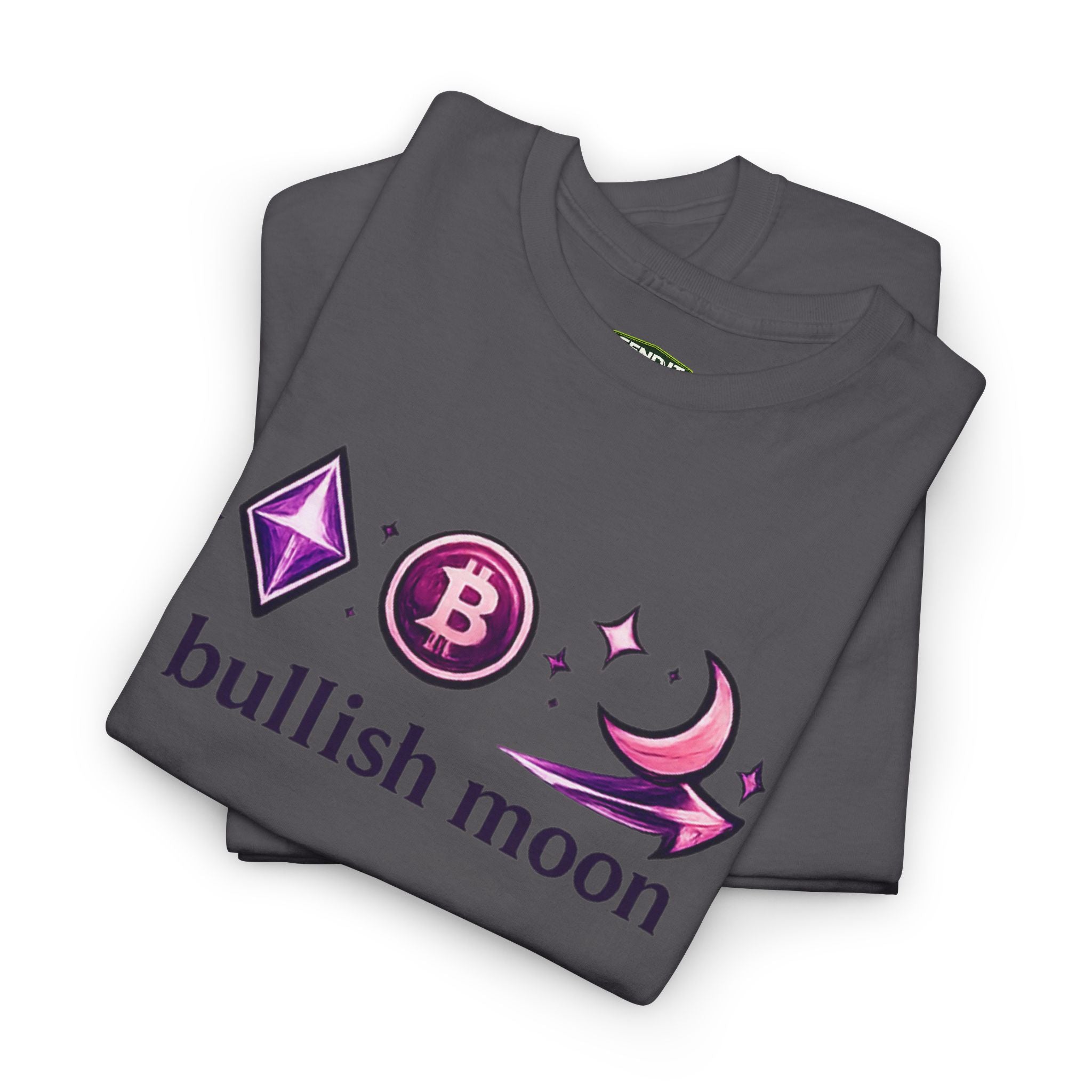 Bullish Moon Tee — Crypto Moonrise Bitcoin & Ethereum Graphic T-Shirt