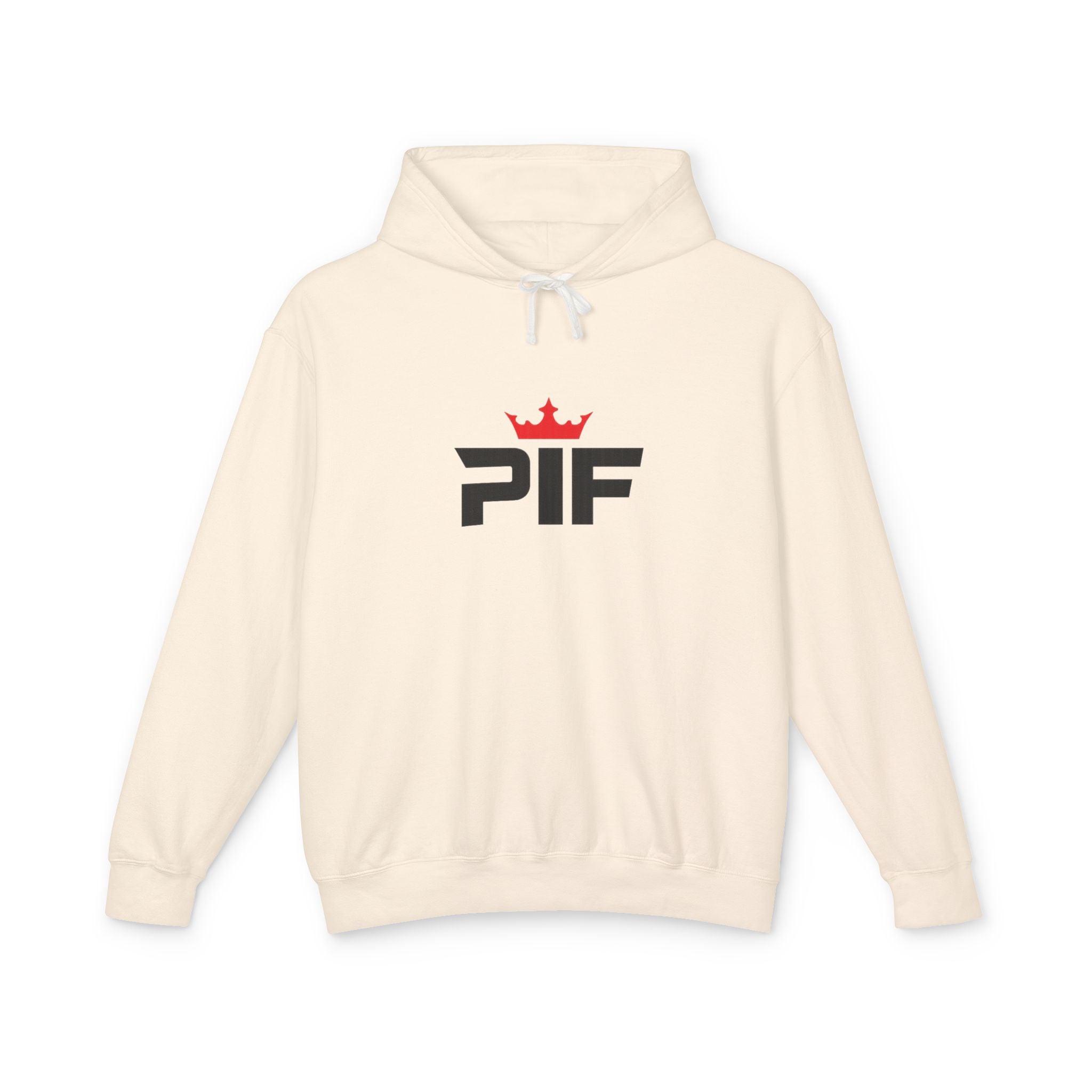PIF Crown Logo Hoodie — Lightweight Cream Pullover
