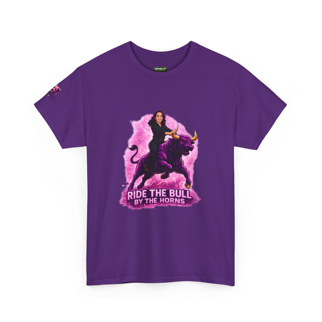 "Ride the Bull by the Horns" Womens Bullishmoon Tee — Empowerment Graphic T-Shirt