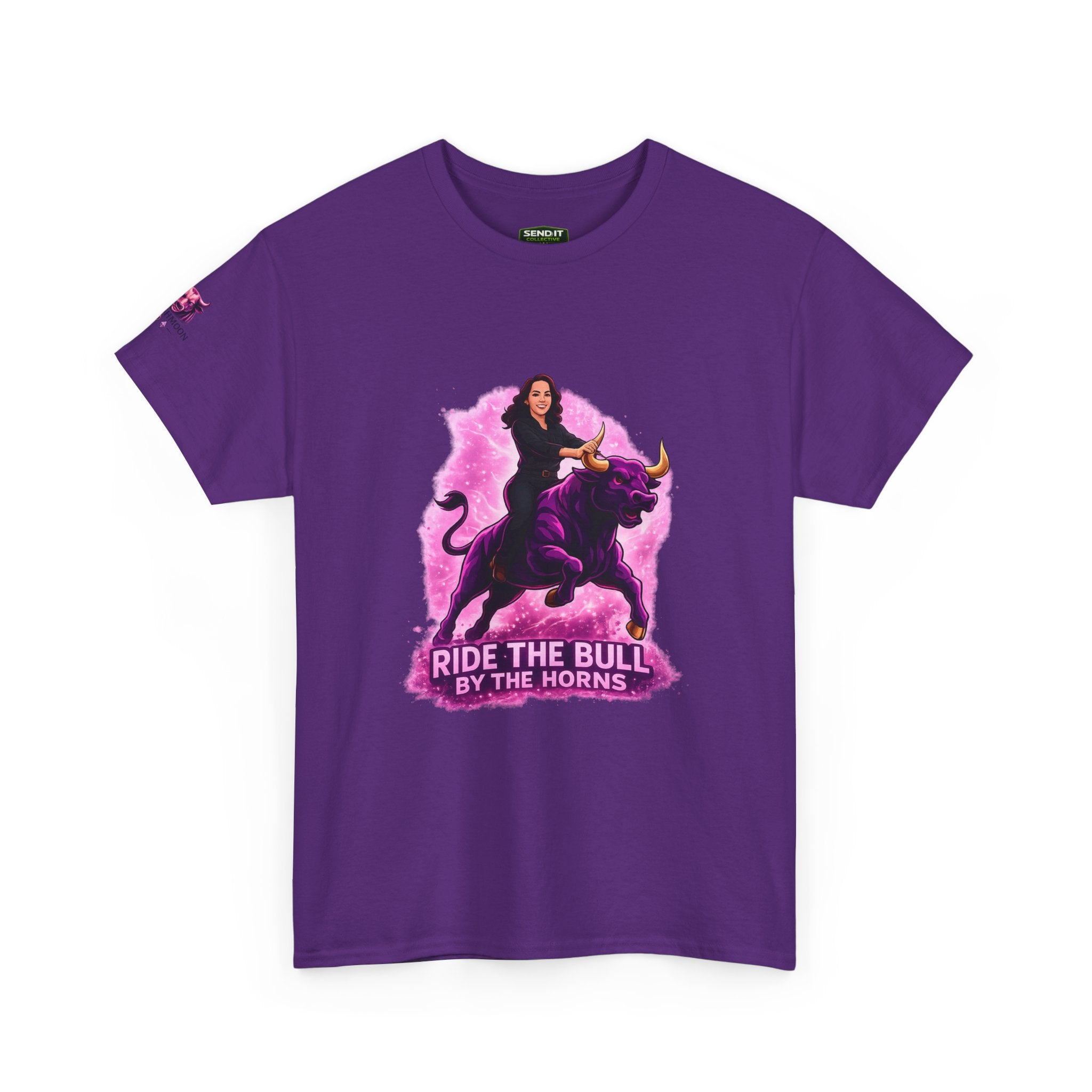"Ride the Bull by the Horns" Womens Bullishmoon Tee — Empowerment Graphic T-Shirt