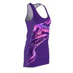 "Bullish Moon" Purple Racerback Dress — Purple Cosmic Graphic Dress