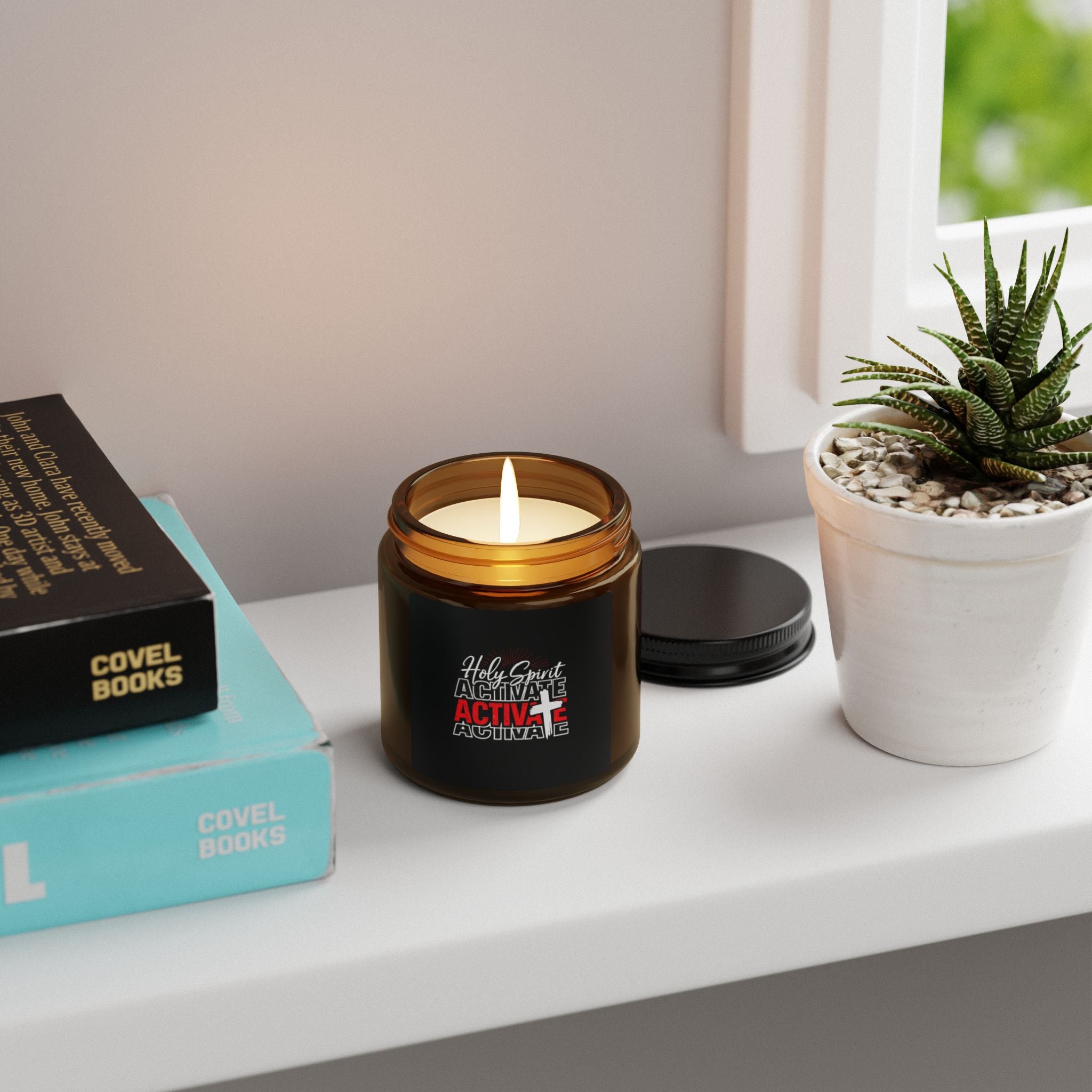 Holy Spirit Activate Soy Candle — Amber Jar Scented Candle (Multi-Size)