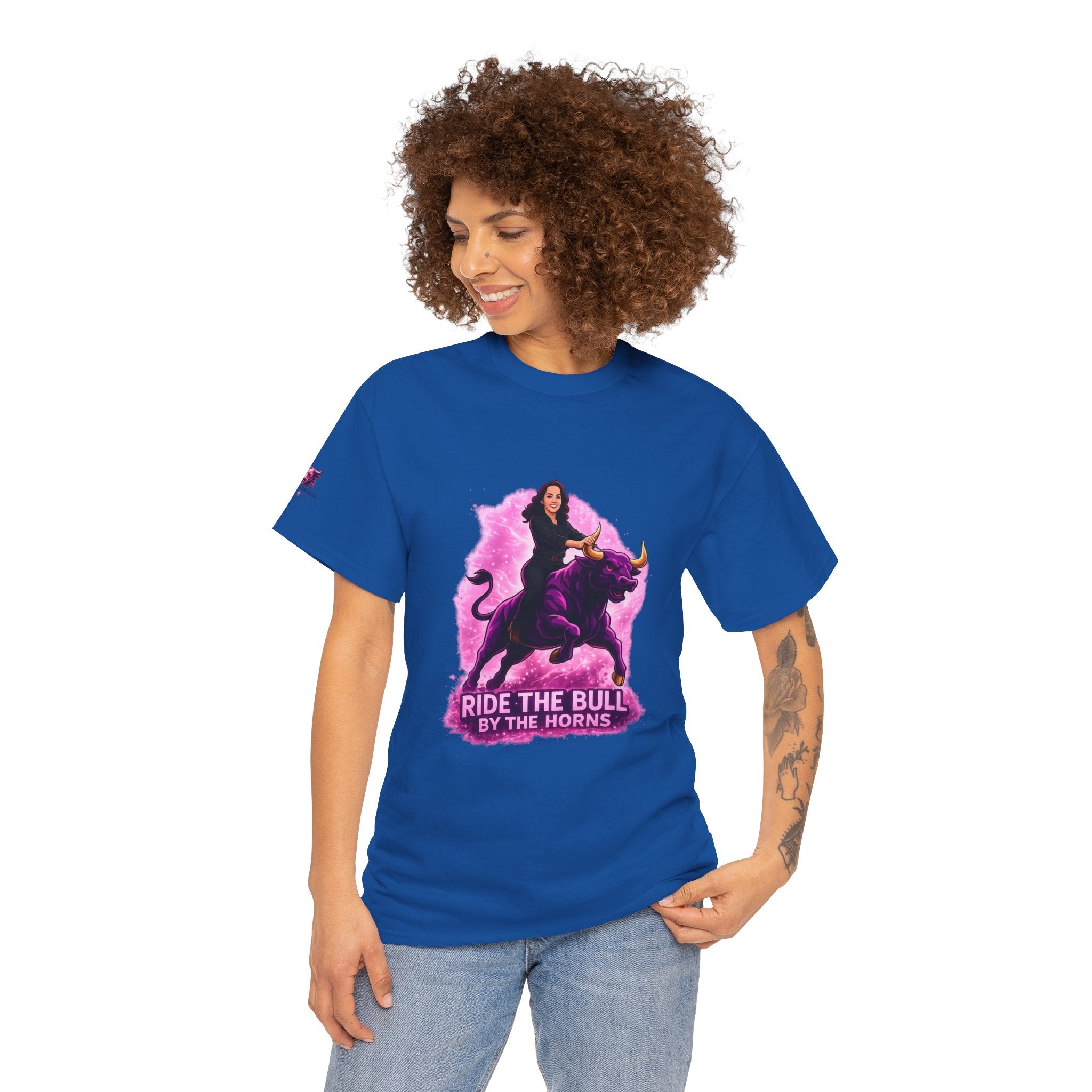 "Ride the Bull by the Horns" Womens Bullishmoon Tee — Empowerment Graphic T-Shirt