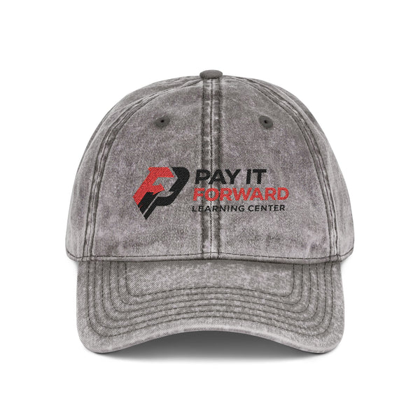 Vintage Embroidered Cap — "Pay It Forward" Logo Distressed Hat