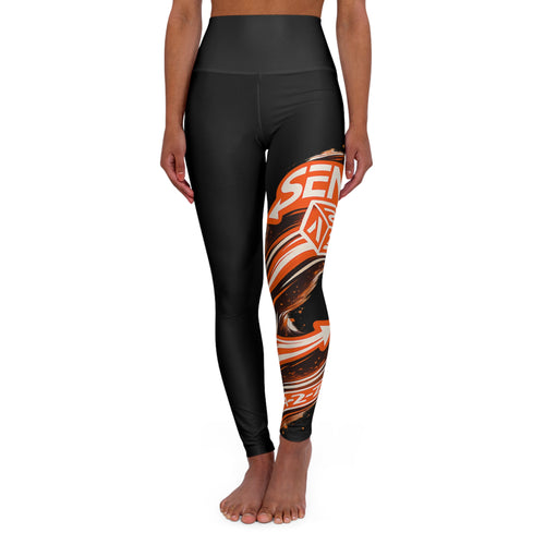 "Amazon A2Z" Yoga High-Waisted Leggings - Orange Swirl
