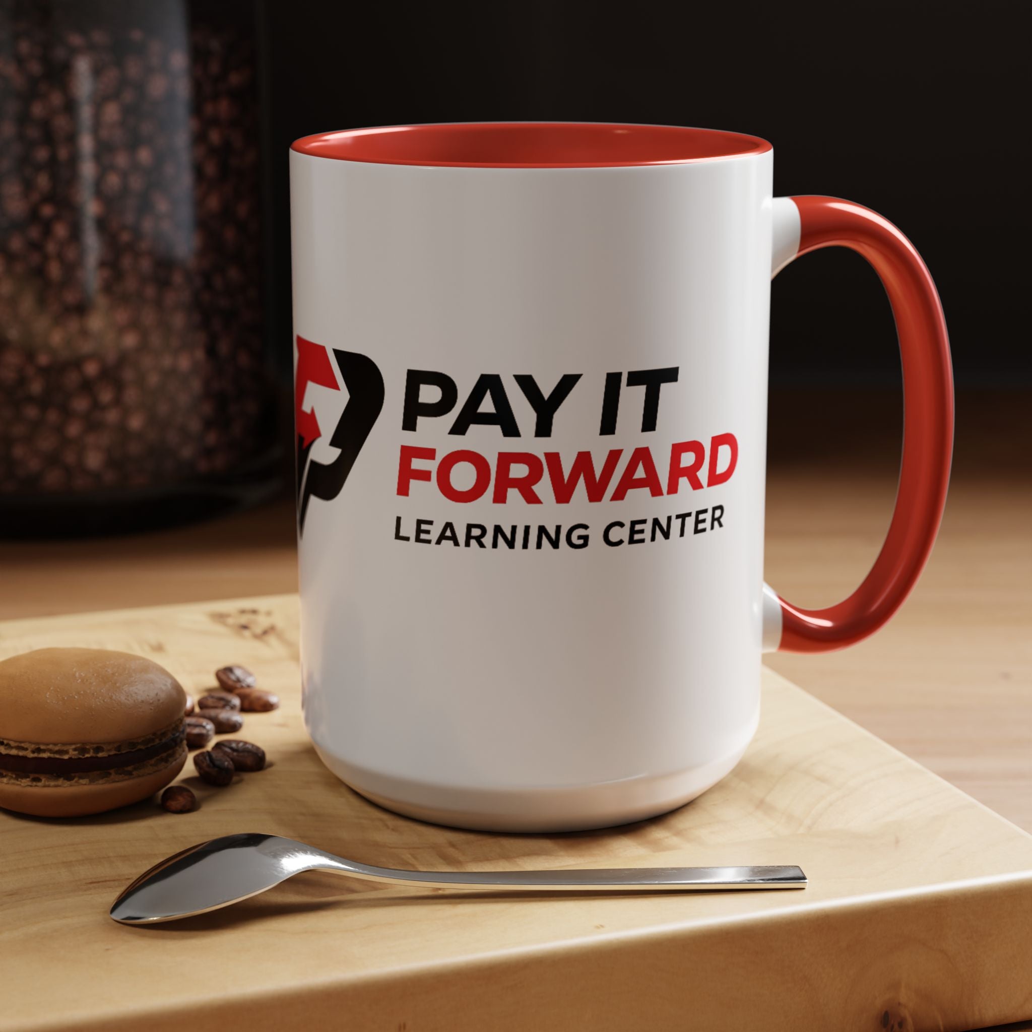 Pay It Forward Accent Coffee Mug — Bold Accent Ceramic Coffee Cup (11/15oz)