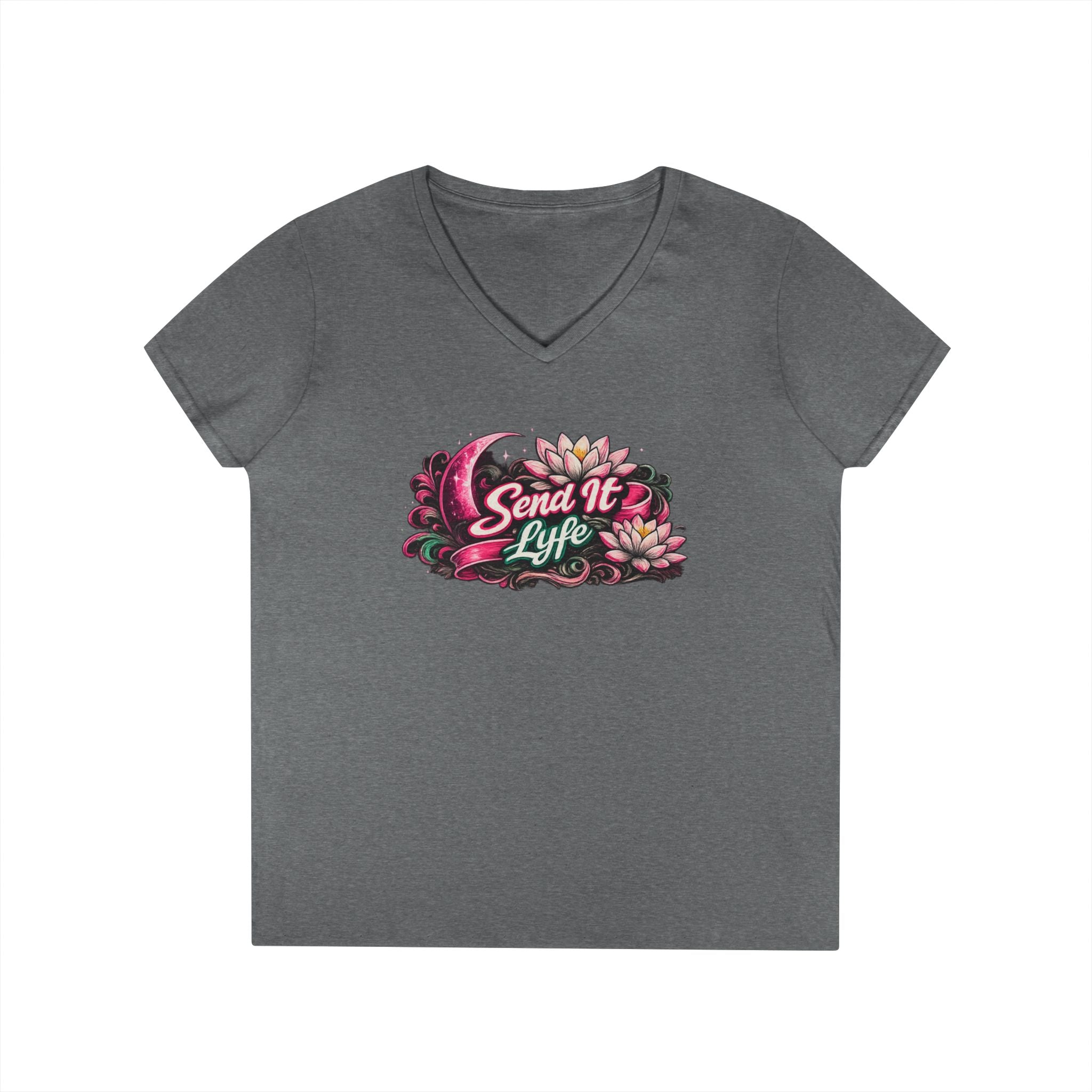 "Send It Lyfe" Floral V-Neck Tee