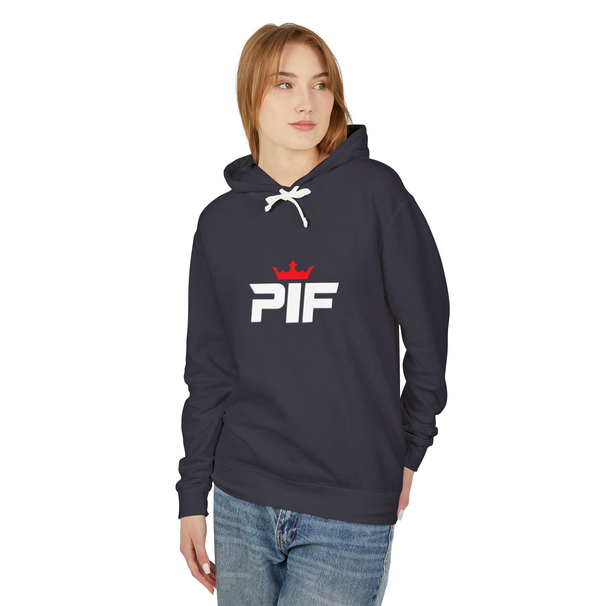 PIF Crown Logo Hoodie — Lightweight Cream Pullover