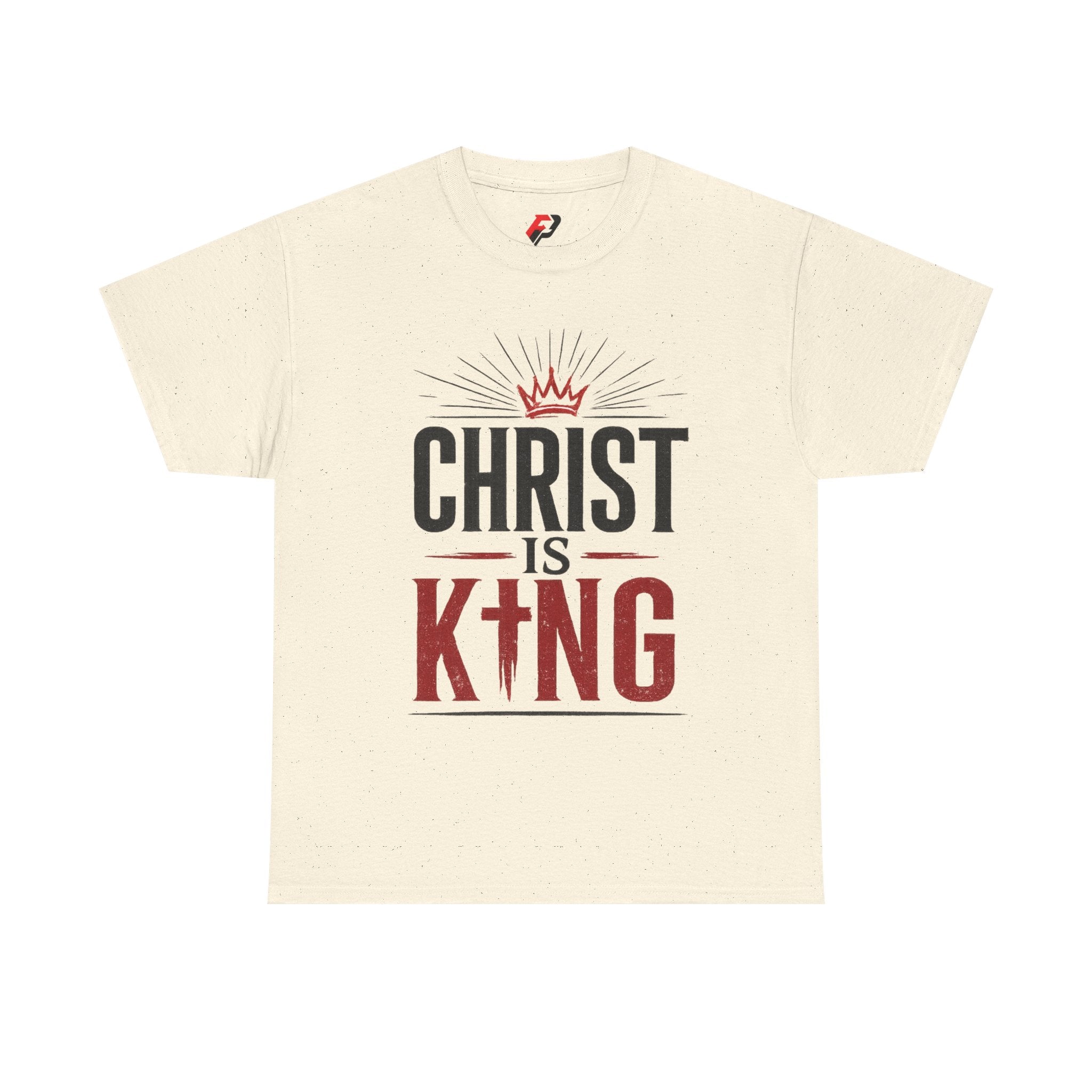 Christ Is King T-Shirt — Christian Faith Tee with Crown & Cross Design