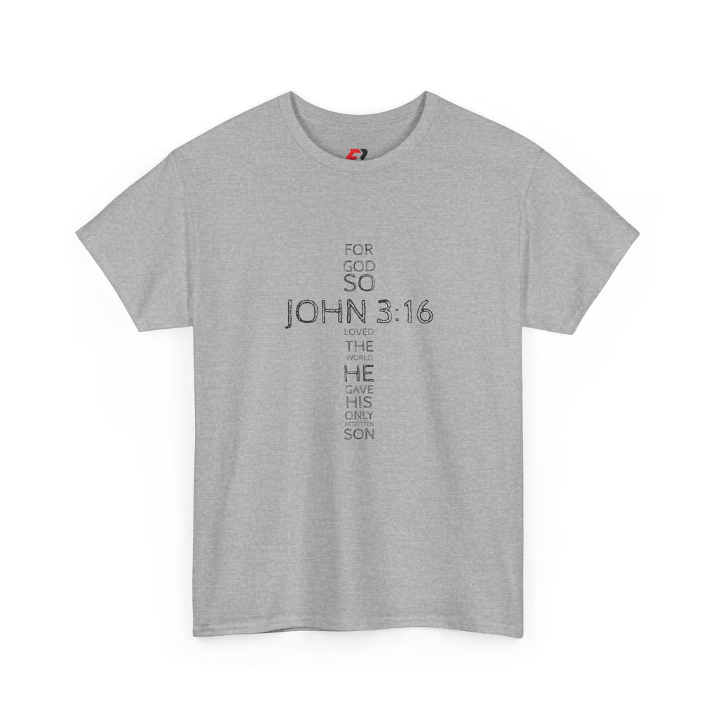 John 3:16 Cross Christian T-Shirt — Faith Gospel Tee