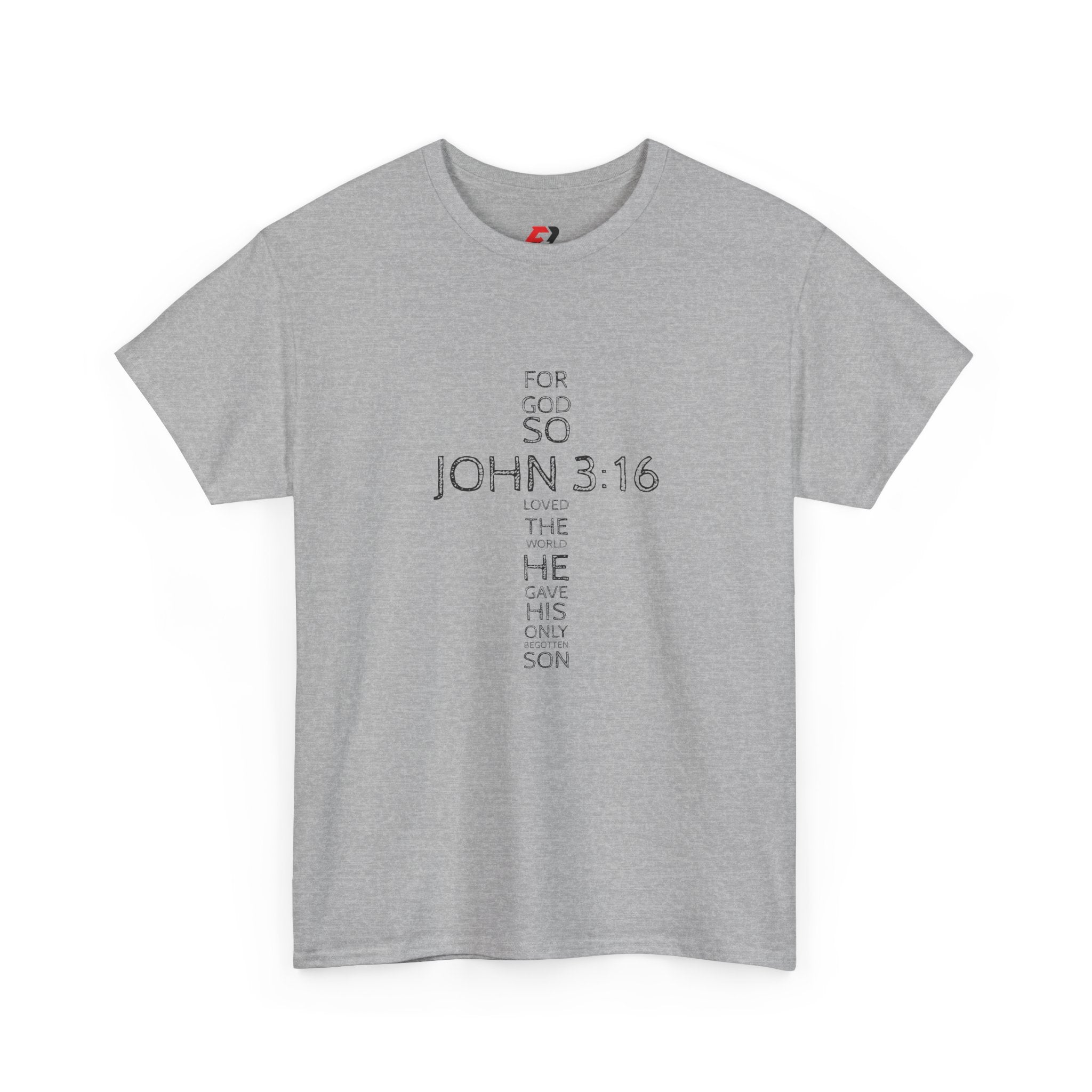 John 3:16 Cross Christian T-Shirt — Faith Gospel Tee