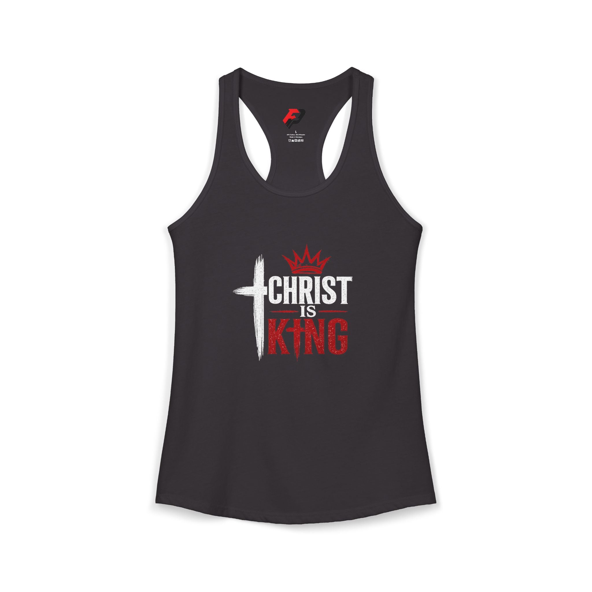 Christ Is King Racerback Tank — Women's Faith-Based Christian Tank Top