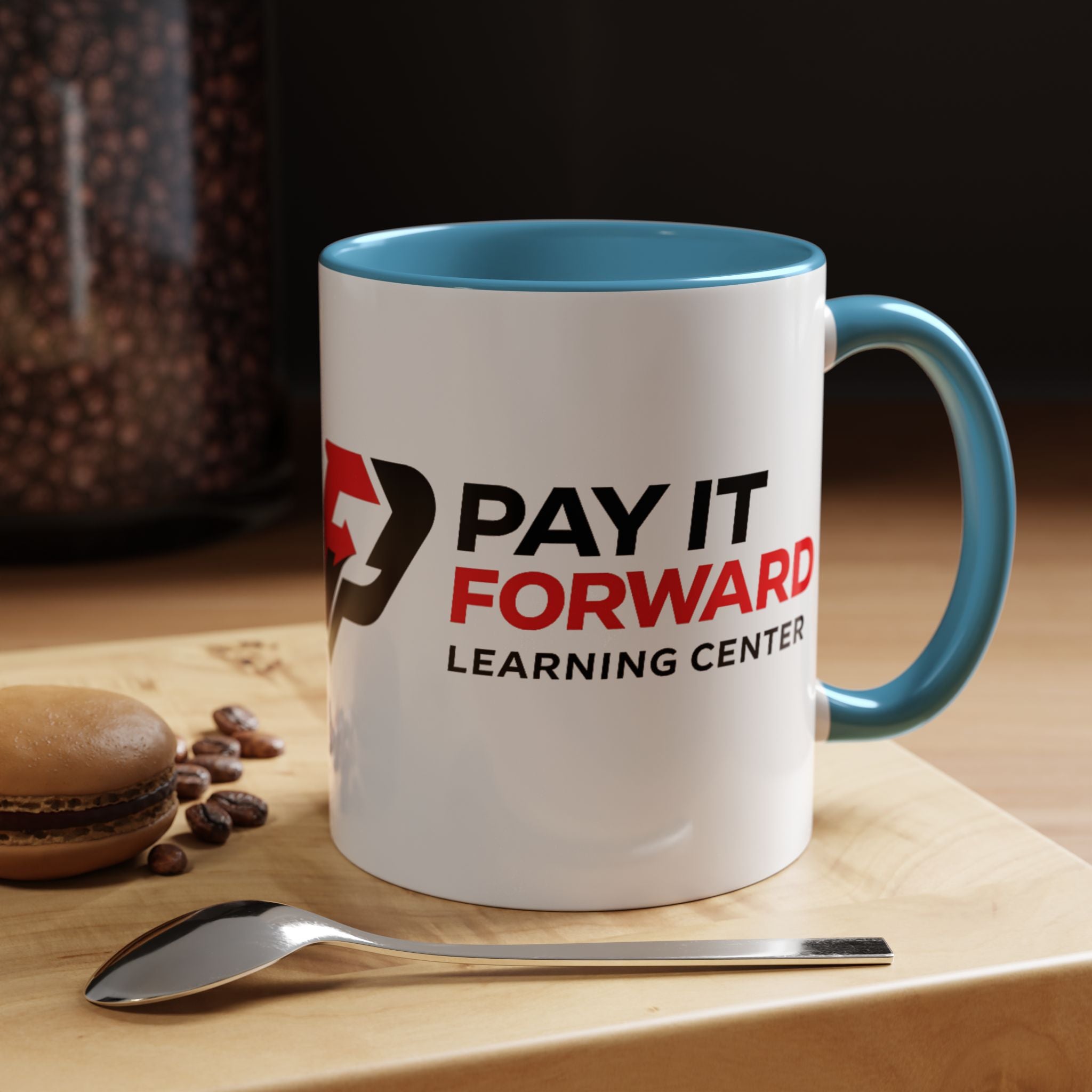 Pay It Forward Accent Coffee Mug — Bold Accent Ceramic Coffee Cup (11/15oz)