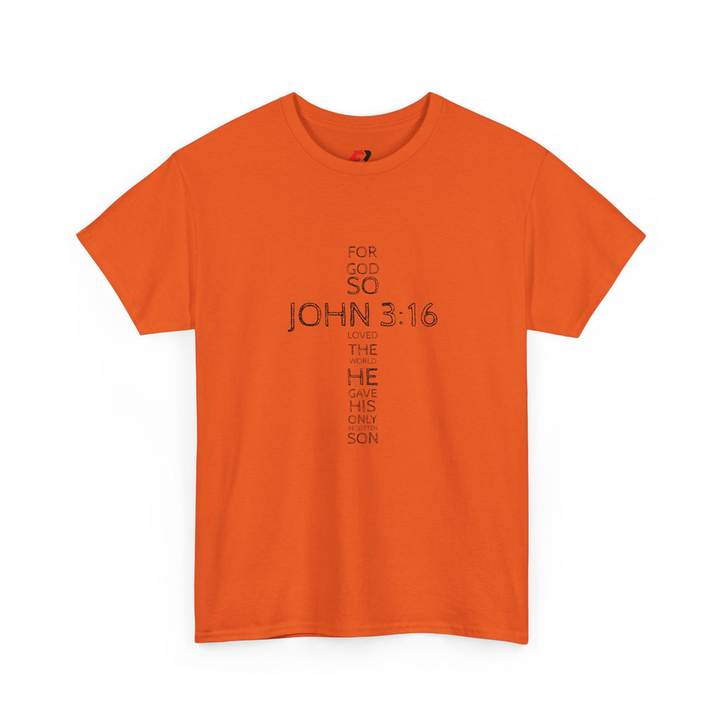 John 3:16 Cross Christian T-Shirt — Faith Gospel Tee