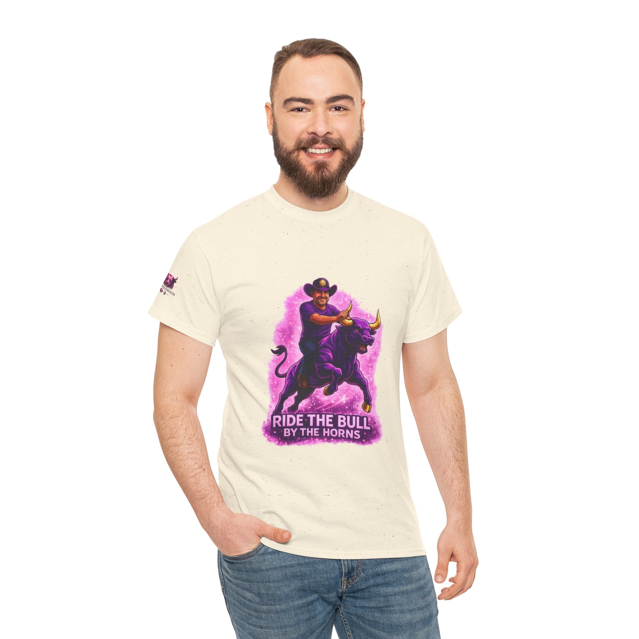 "Ride the Bull by the Horns" Graphic Mens Tee — “Ride the Bull by the Horns” Motivational Cowboy T-Shirt