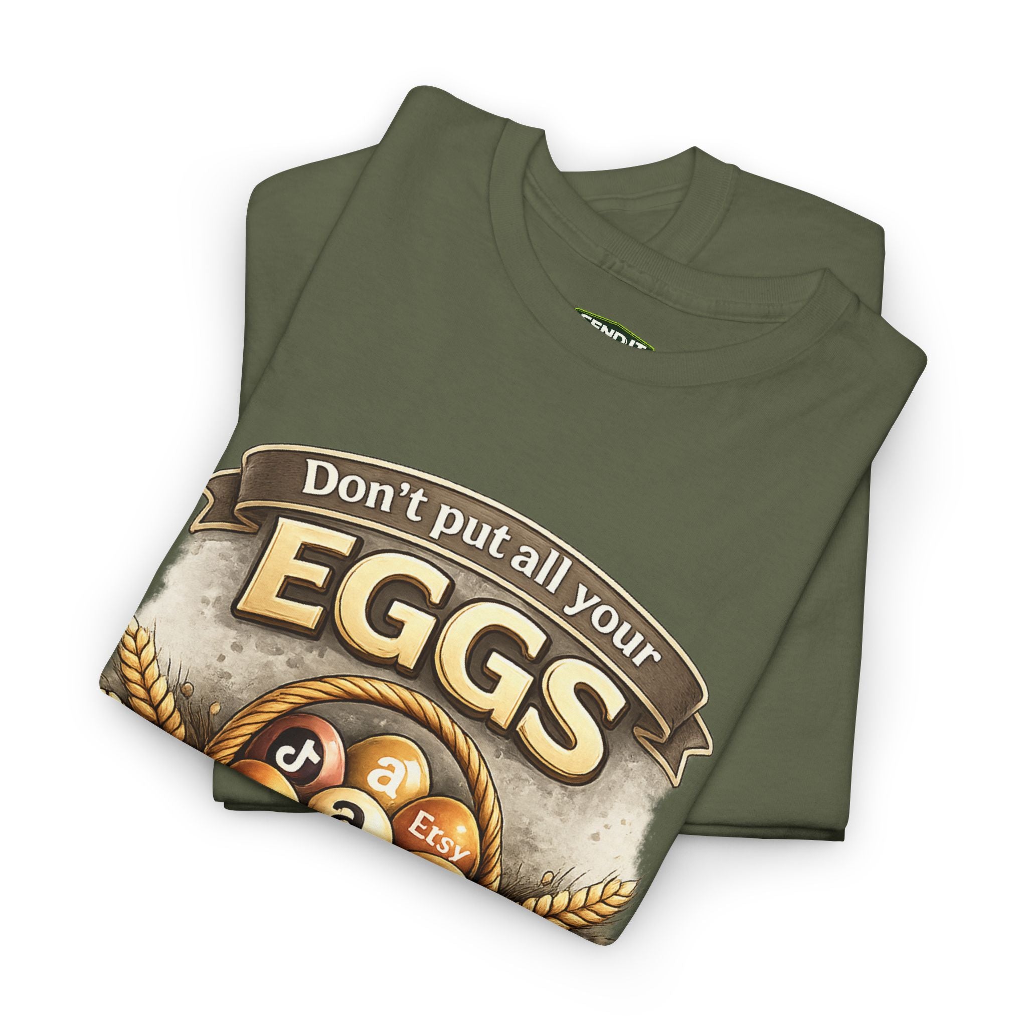 "Don't Put All Your Eggs in One Basket" T-Shirt — Rustic Farmhouse Easter Tee