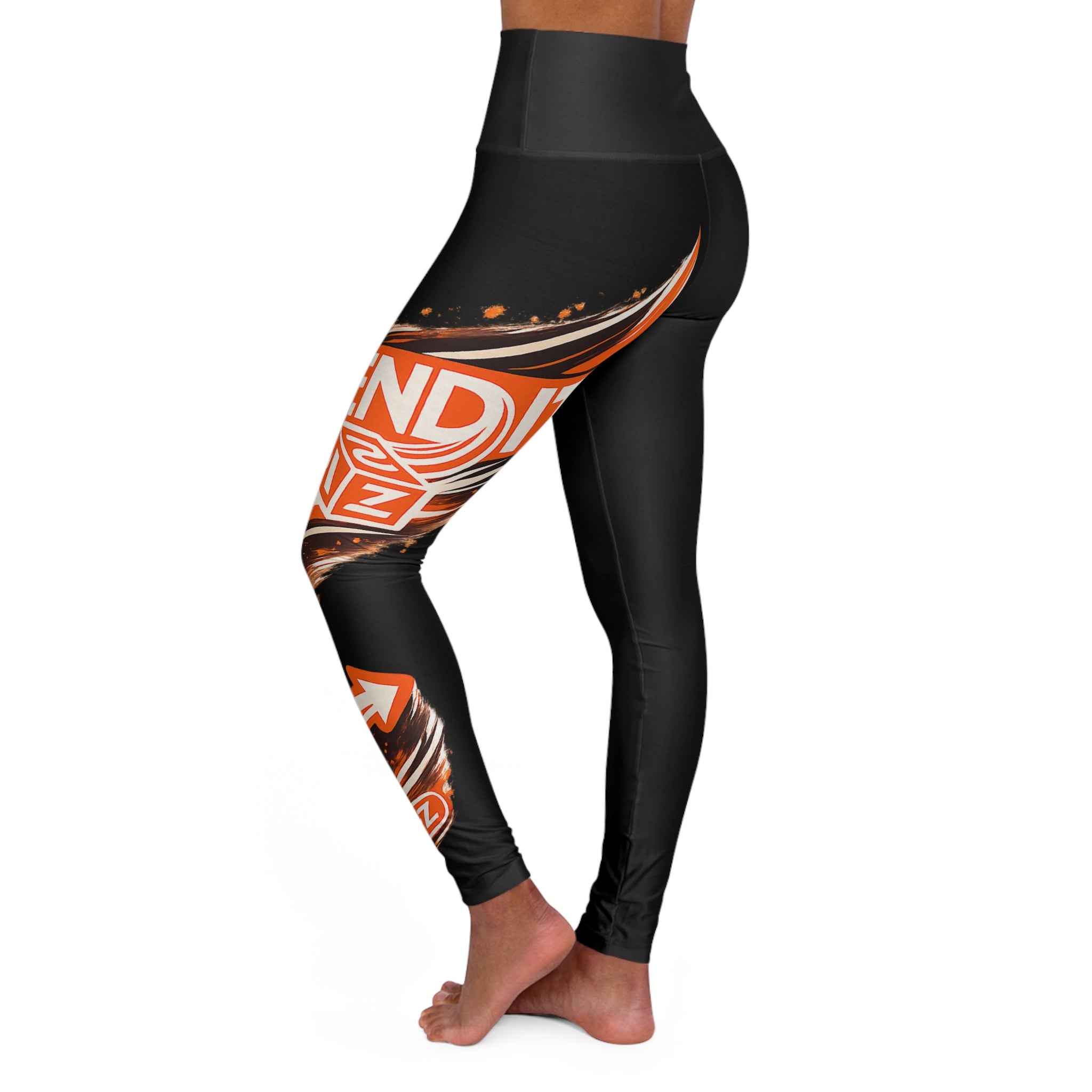 "Amazon A2Z" Yoga High-Waisted Leggings - Orange Swirl