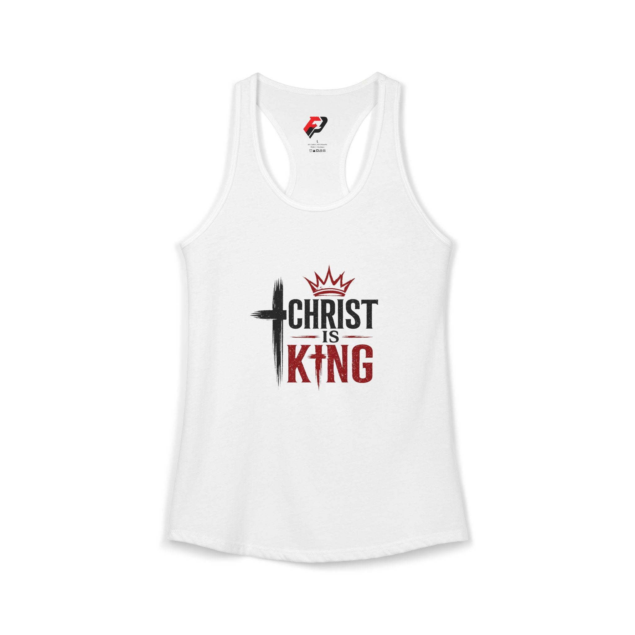Christ Is King Racerback Tank — Women's Faith-Based Christian Tank Top
