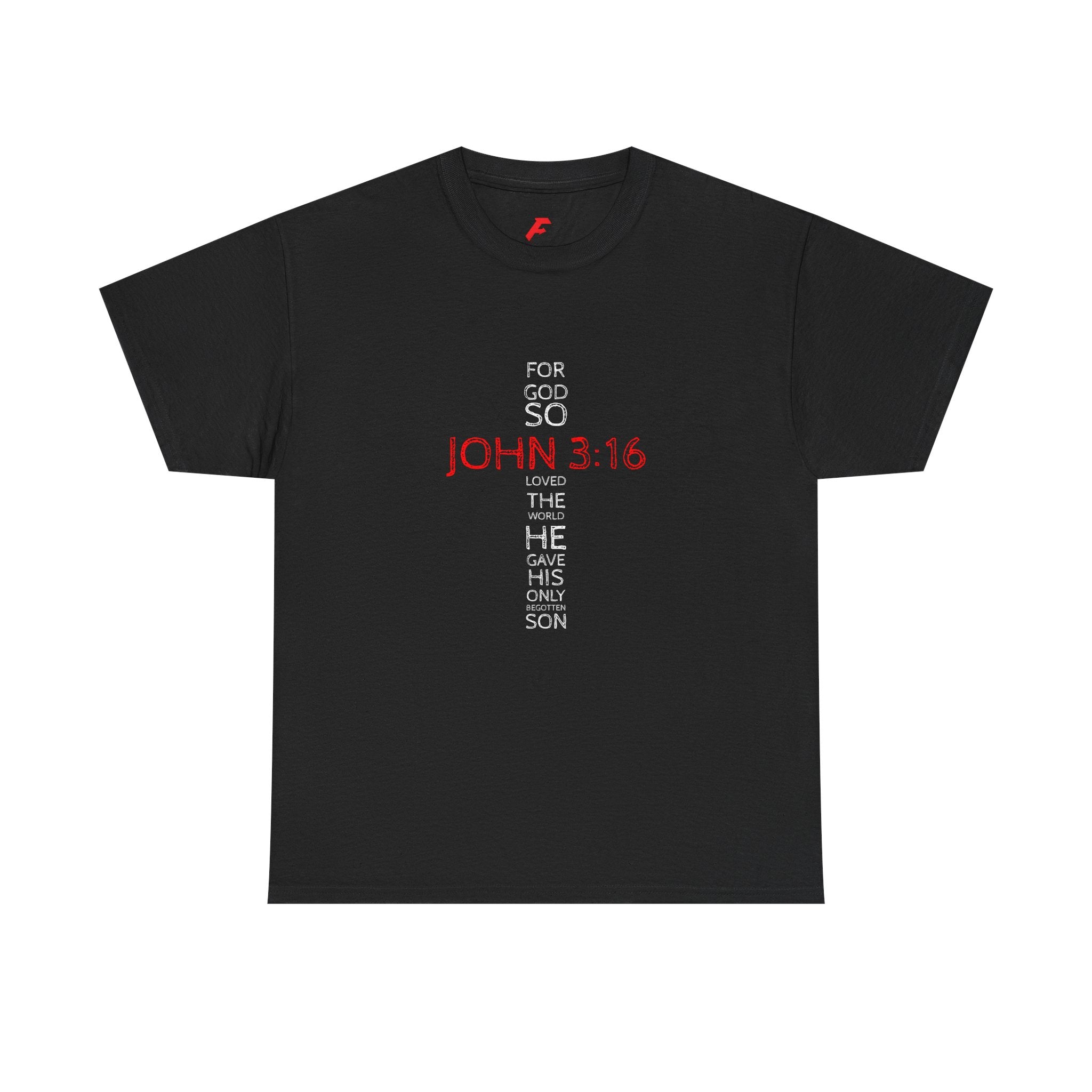John 3:16 Cross Christian T-Shirt — Faith Gospel Tee