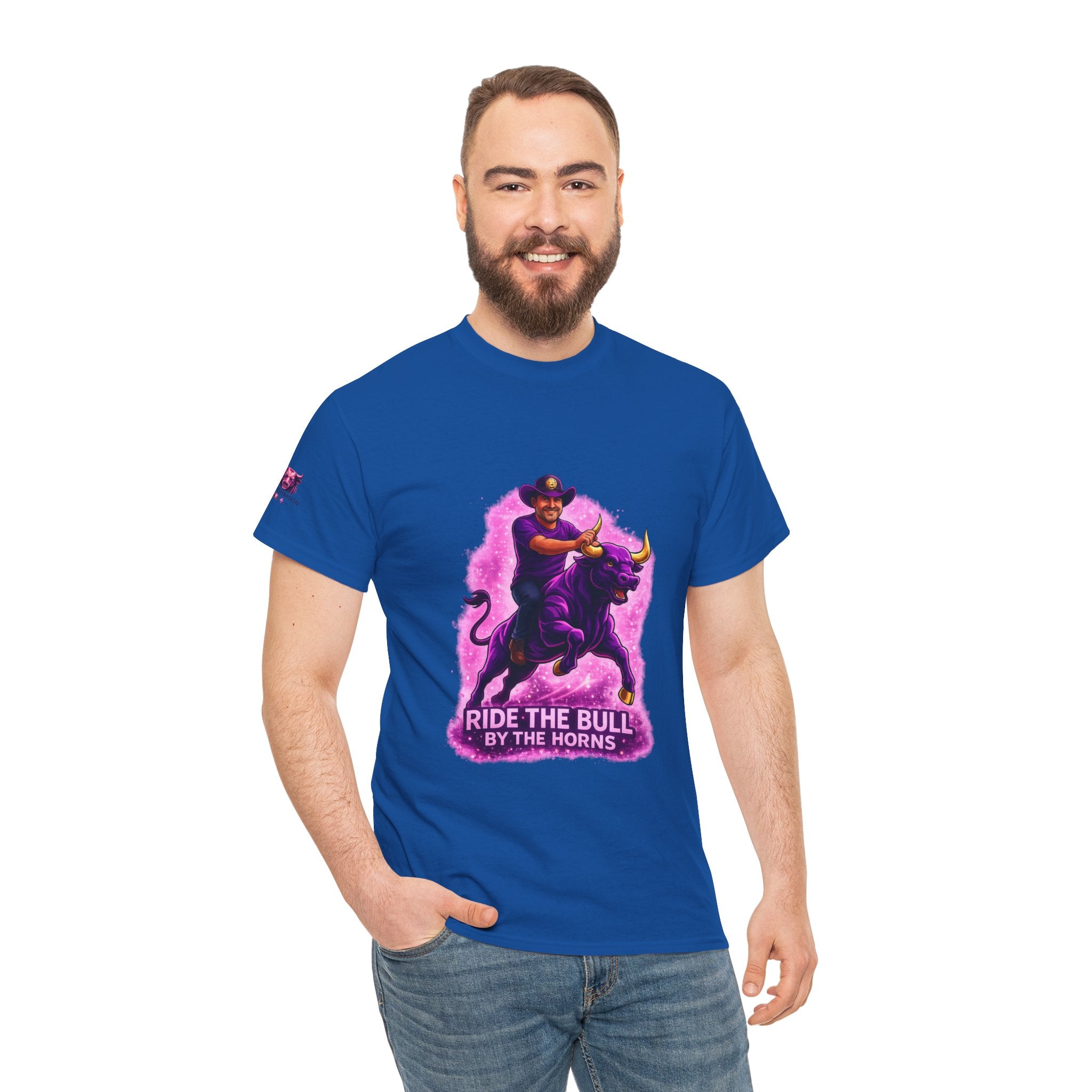 "Ride the Bull by the Horns" Graphic Mens Tee — “Ride the Bull by the Horns” Motivational Cowboy T-Shirt