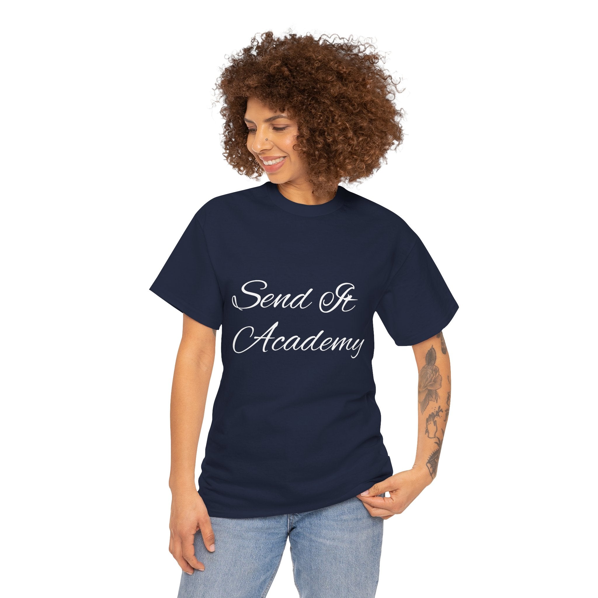 "Send it Academy" T‑Shirt — Script Logo Tee