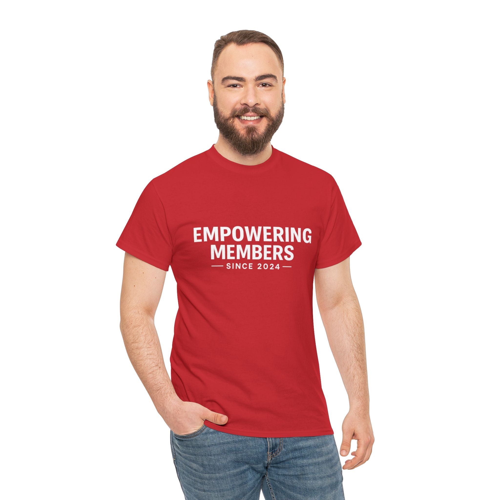 Empowering Members Tee — Minimalist Inspirational Graphic Shirt ("Empowering Members Since 2024")