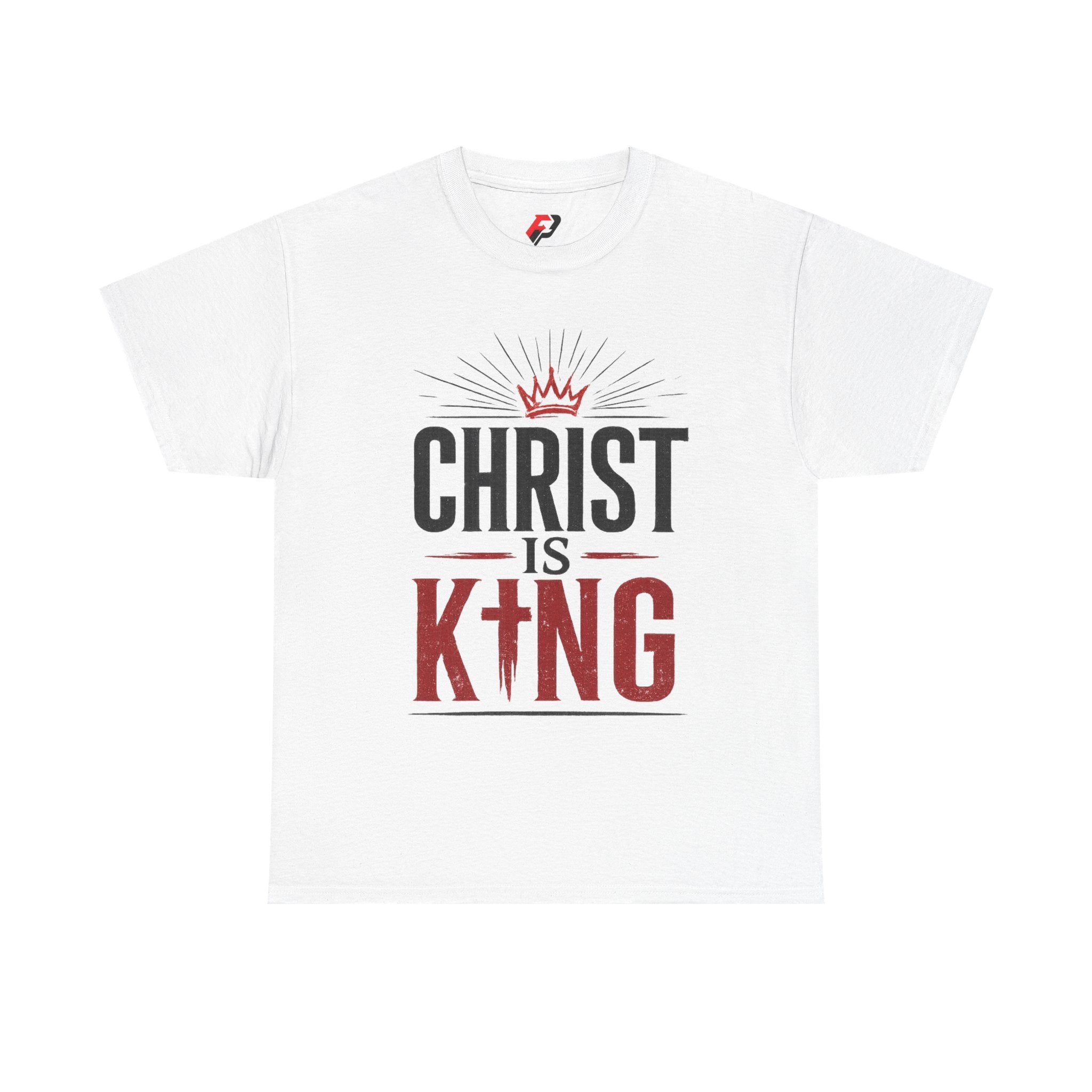 Christ Is King T-Shirt — Christian Faith Tee with Crown & Cross Design