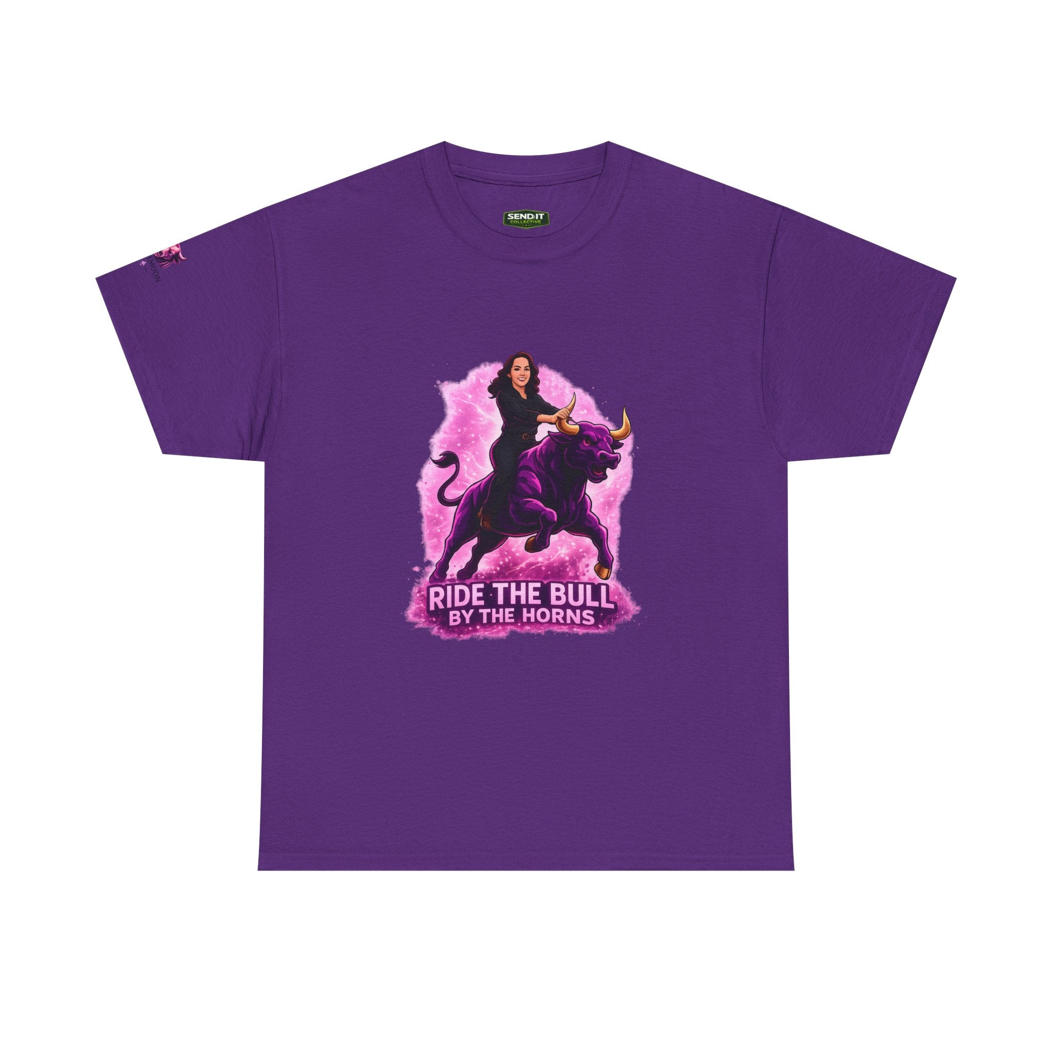 "Ride the Bull by the Horns" Womens Bullishmoon Tee — Empowerment Graphic T-Shirt